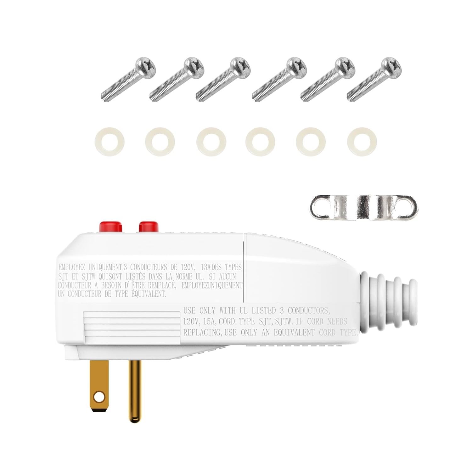 New Auto Reset Plug 15A 3-Prong Waterproof for Pressure Washer & Hot Tub Air Con