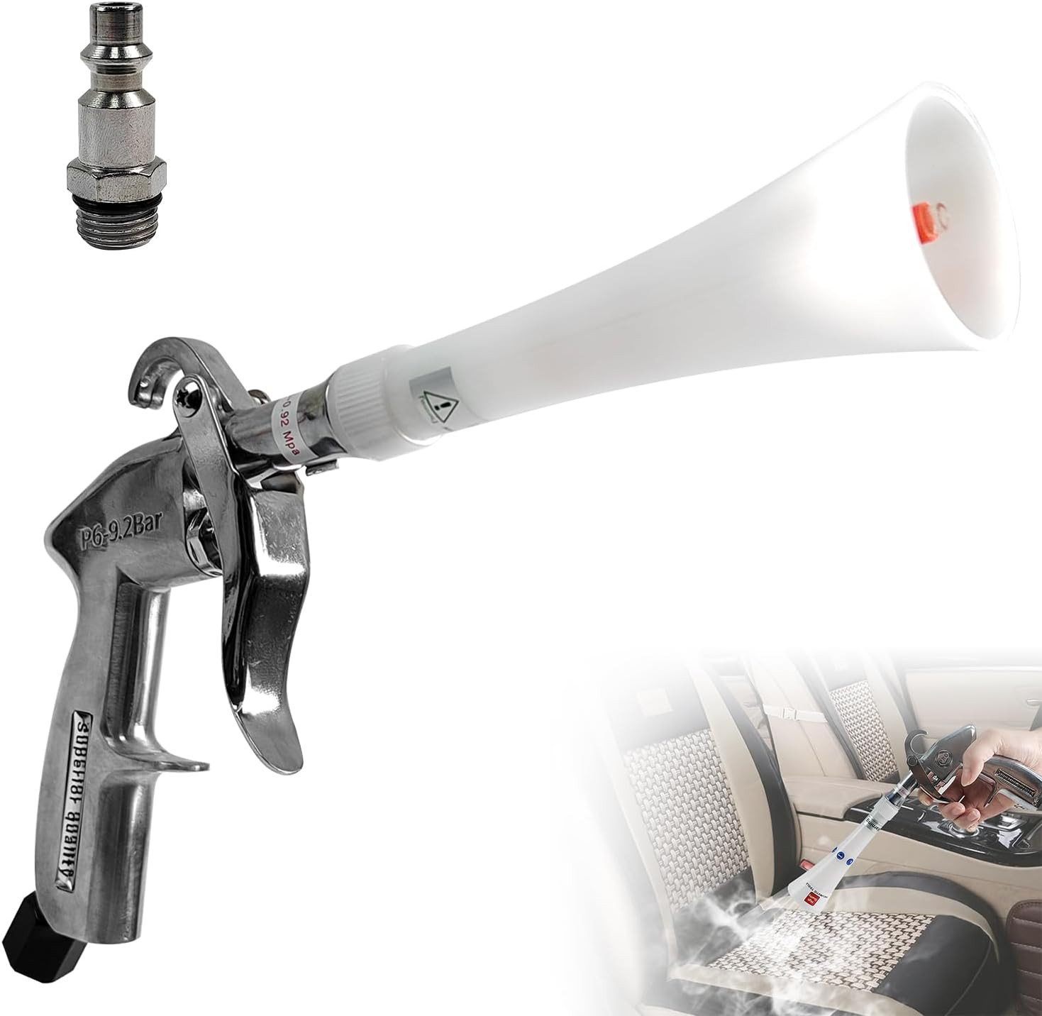 Aluminium Car Cleaning Gun with Tapered Nozzle, Air Blower for Car Detailing, Ai