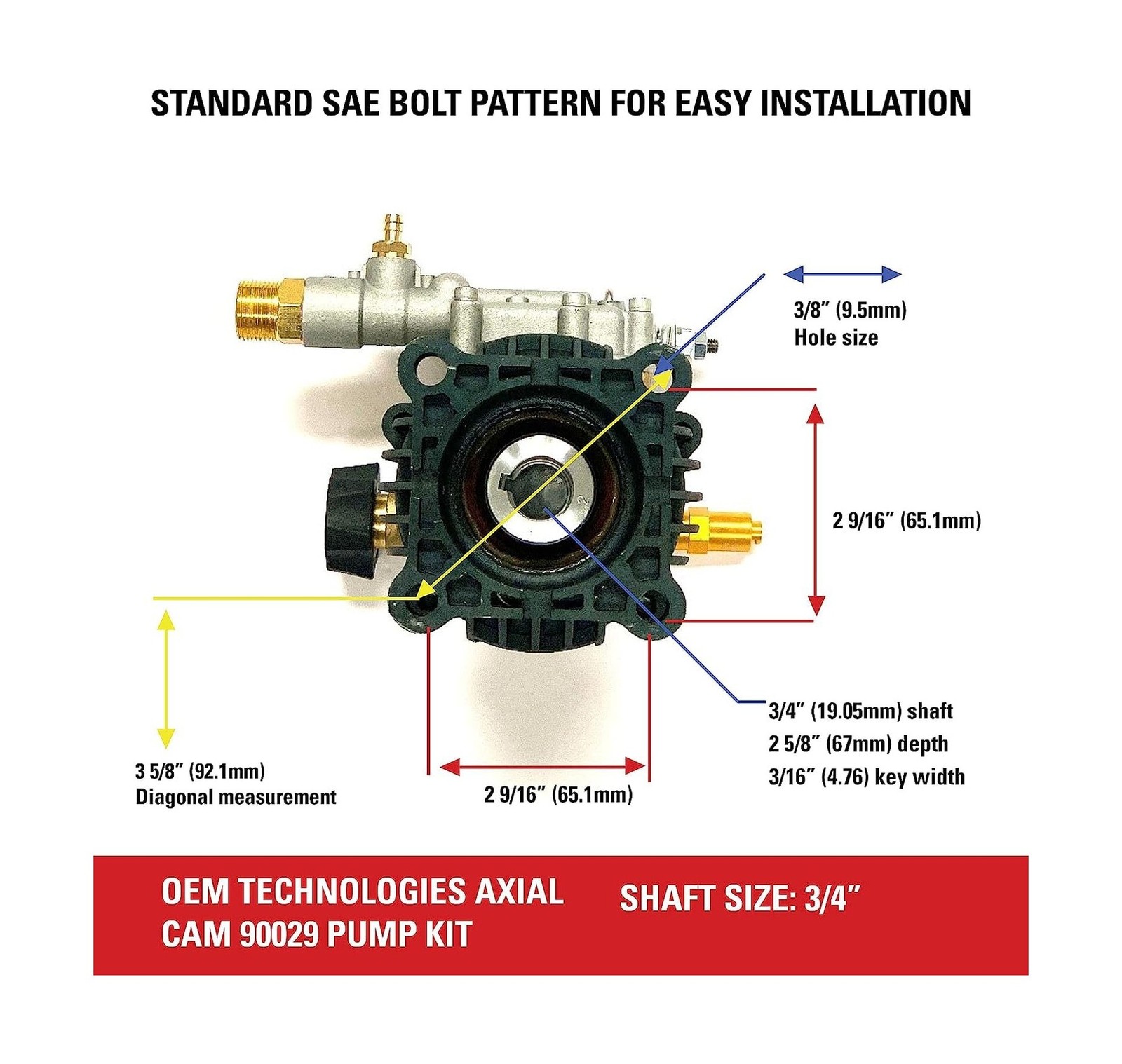 OEM Technologies 90029 Replacement Pressure Washer Pump Kit, 34… USA FAST SHIP