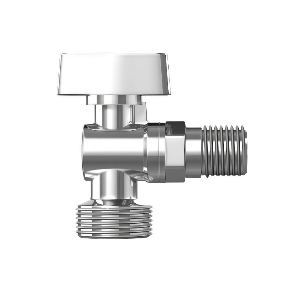 Zinc Alloy Corner Valve Faucet with Polished Chrome for Tight Space Plumbing