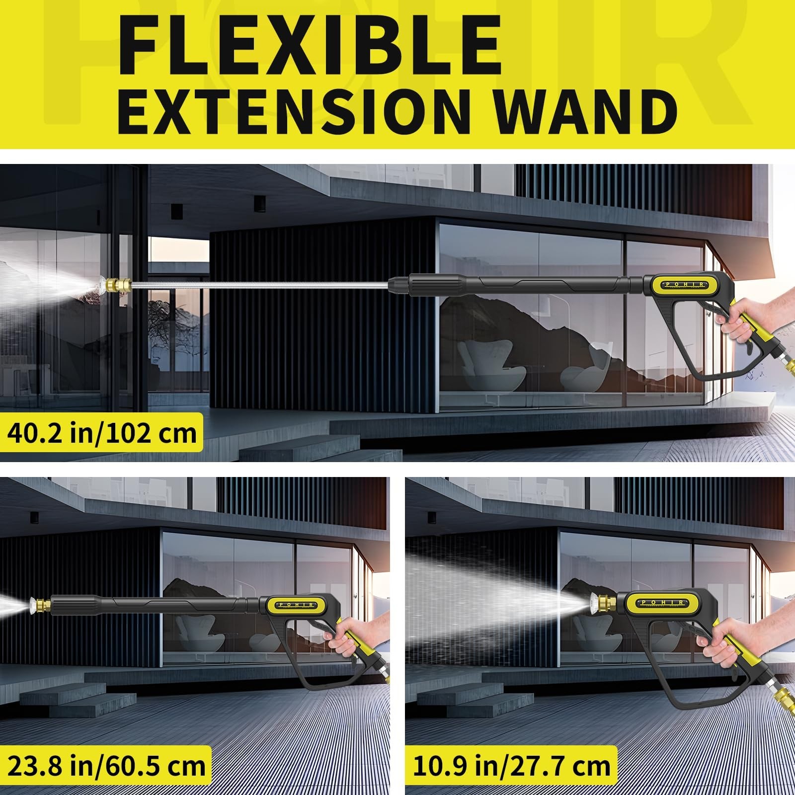 High-Pressure Washer Gun 5000PSI with 50ft Hose, Adjustable Wand & 7 Nozzles