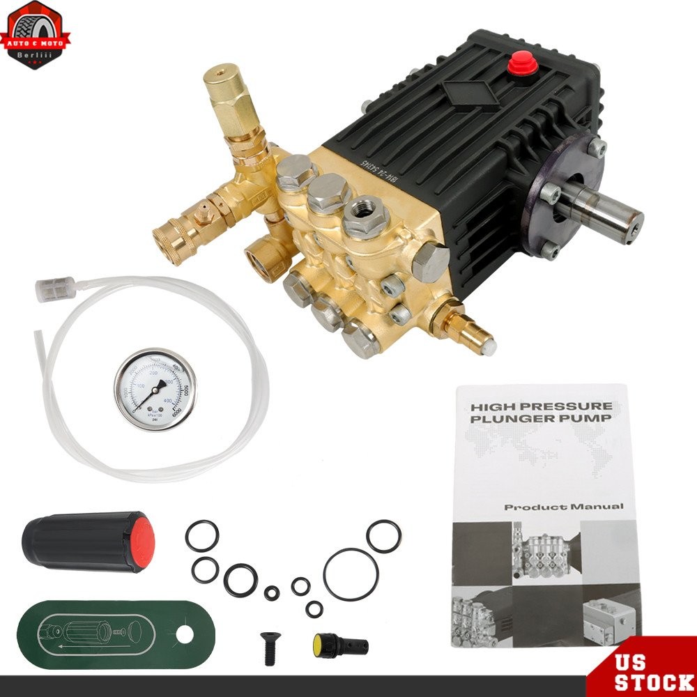 Professional 3600 PSI 4.9 GPM Pressure Washer Pump 24mm Solid Shaft Belt Drive