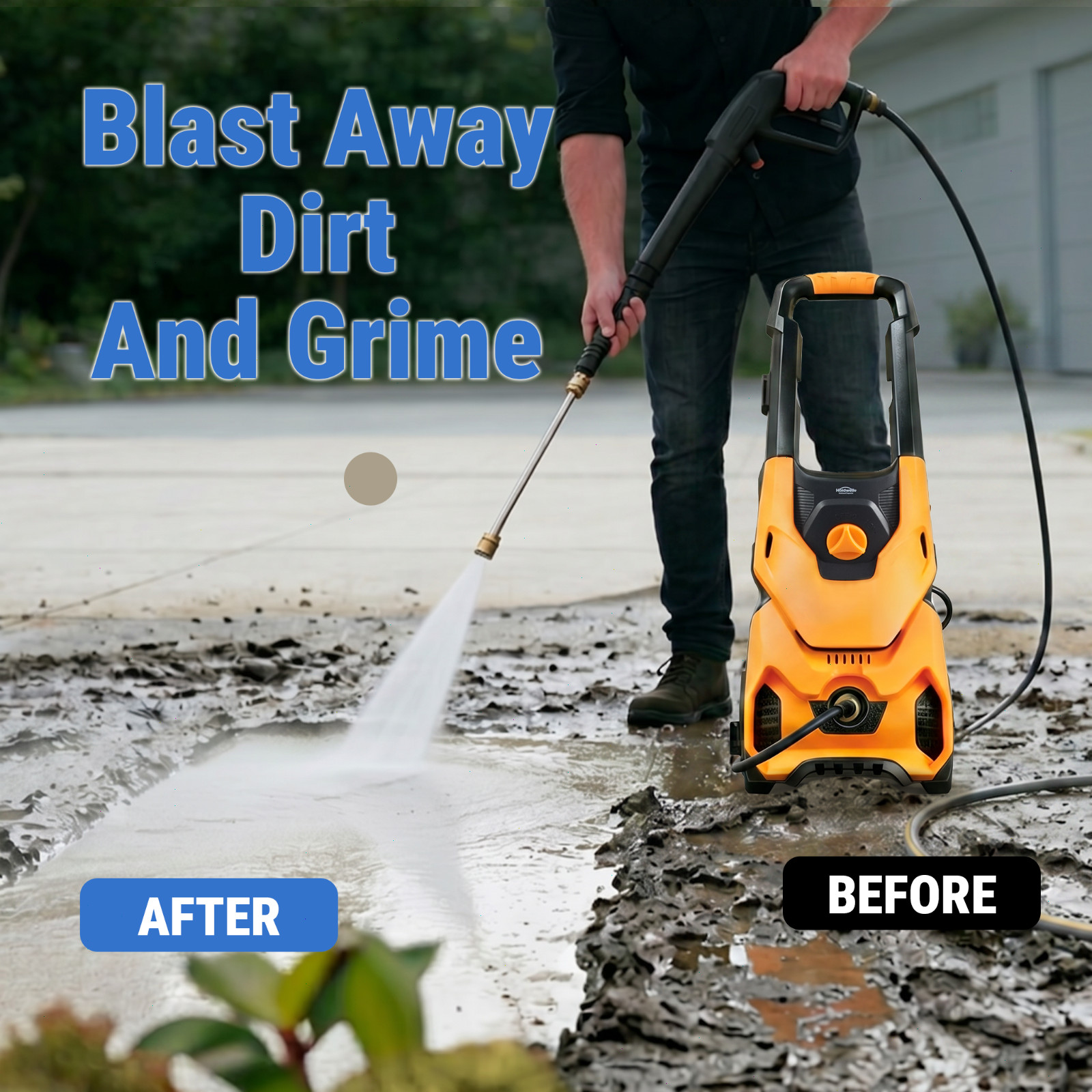 HoldwellS 4400PSI Pressure Washer Upgrade Portable Washer with 4 Quick Connect