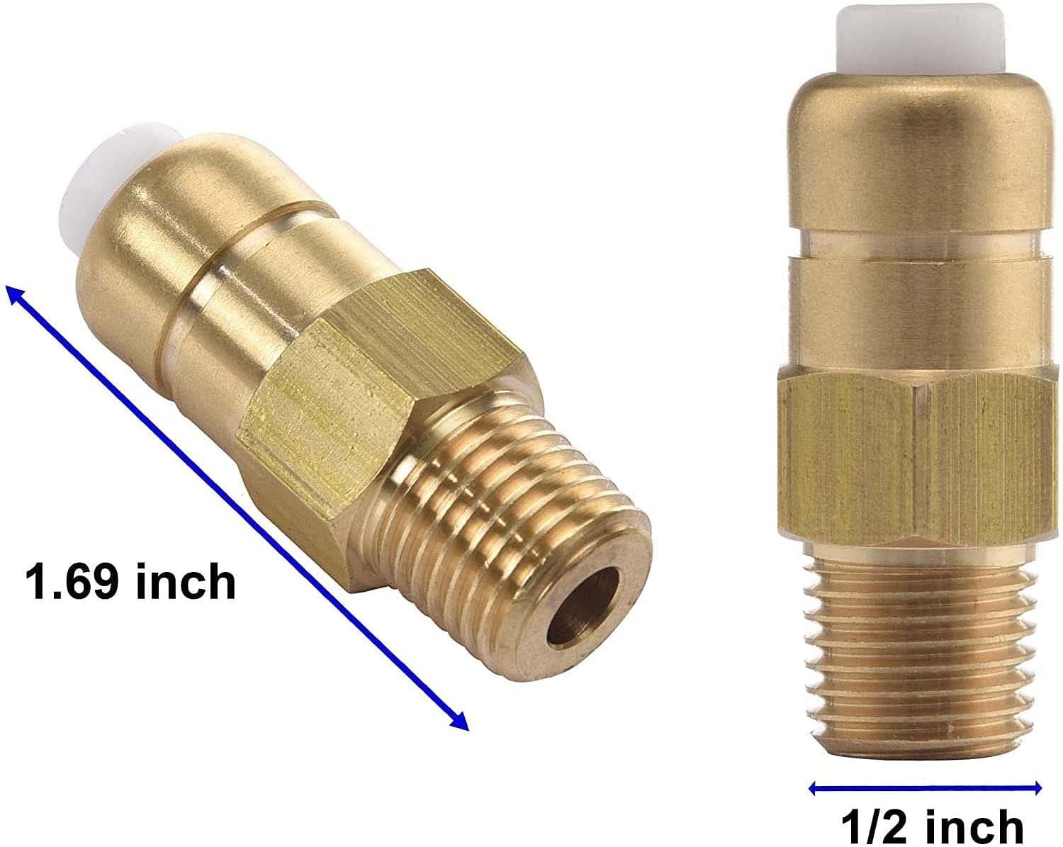 Tool DailyThermal Release Valve for Pressure Washer Pump1/4Inch NPT Brass 2 Pack