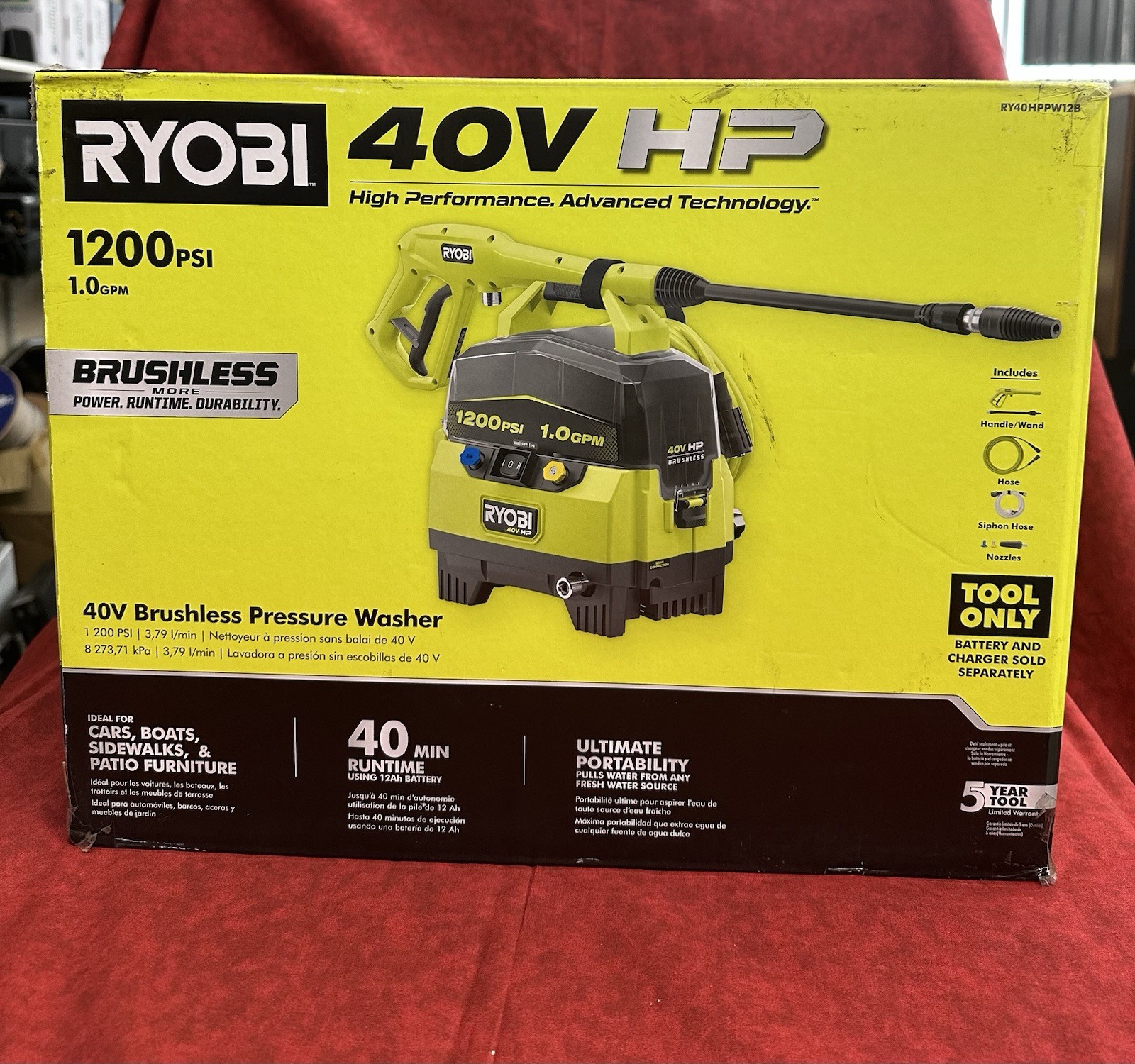 💥BRAND NEW FACTORY SEALED💥RYOBI RY40HPPW12B 40V Brushless PRESSURE WASHER!!!💥