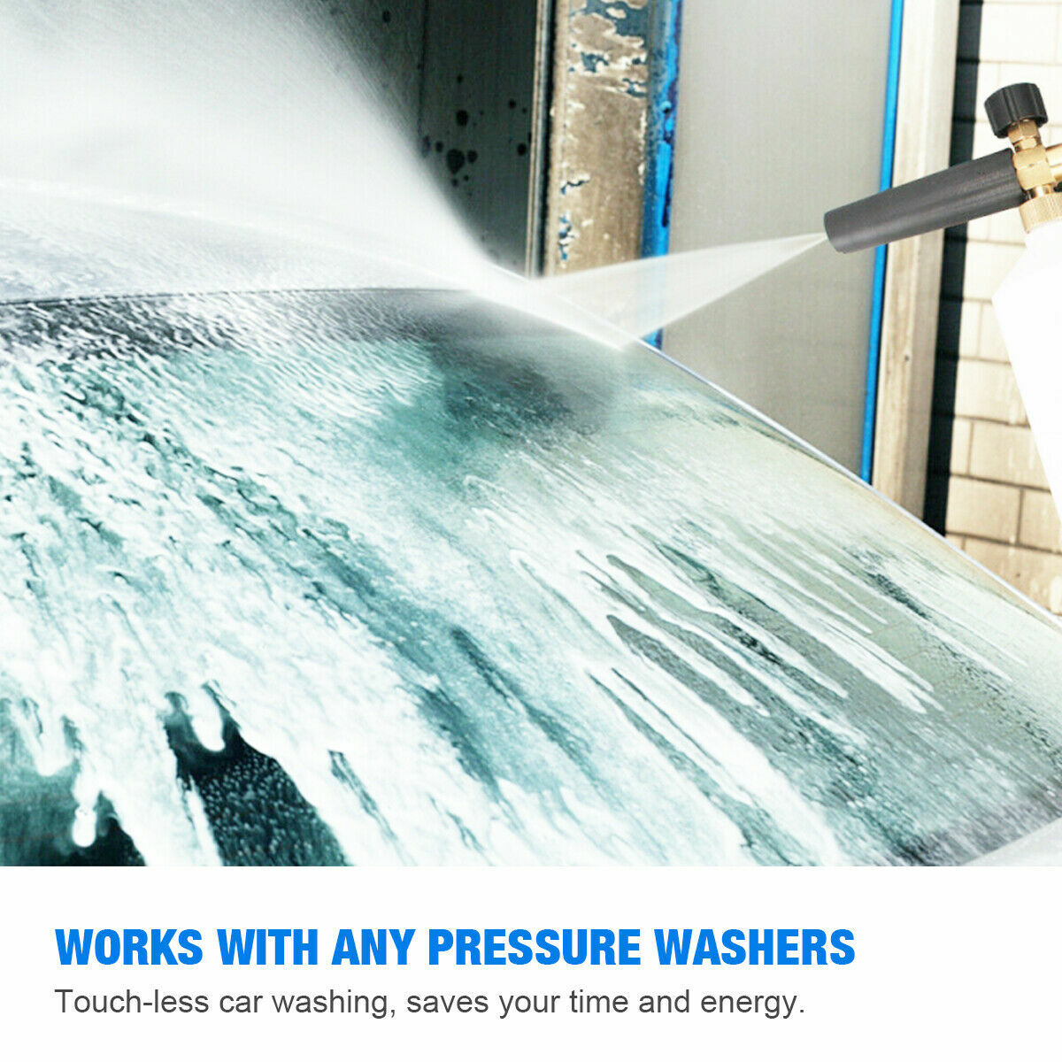 Car Snow Foam Soap Bottle Lance Cannon High Pressure Wash Spray Gun + Nozzle Kit