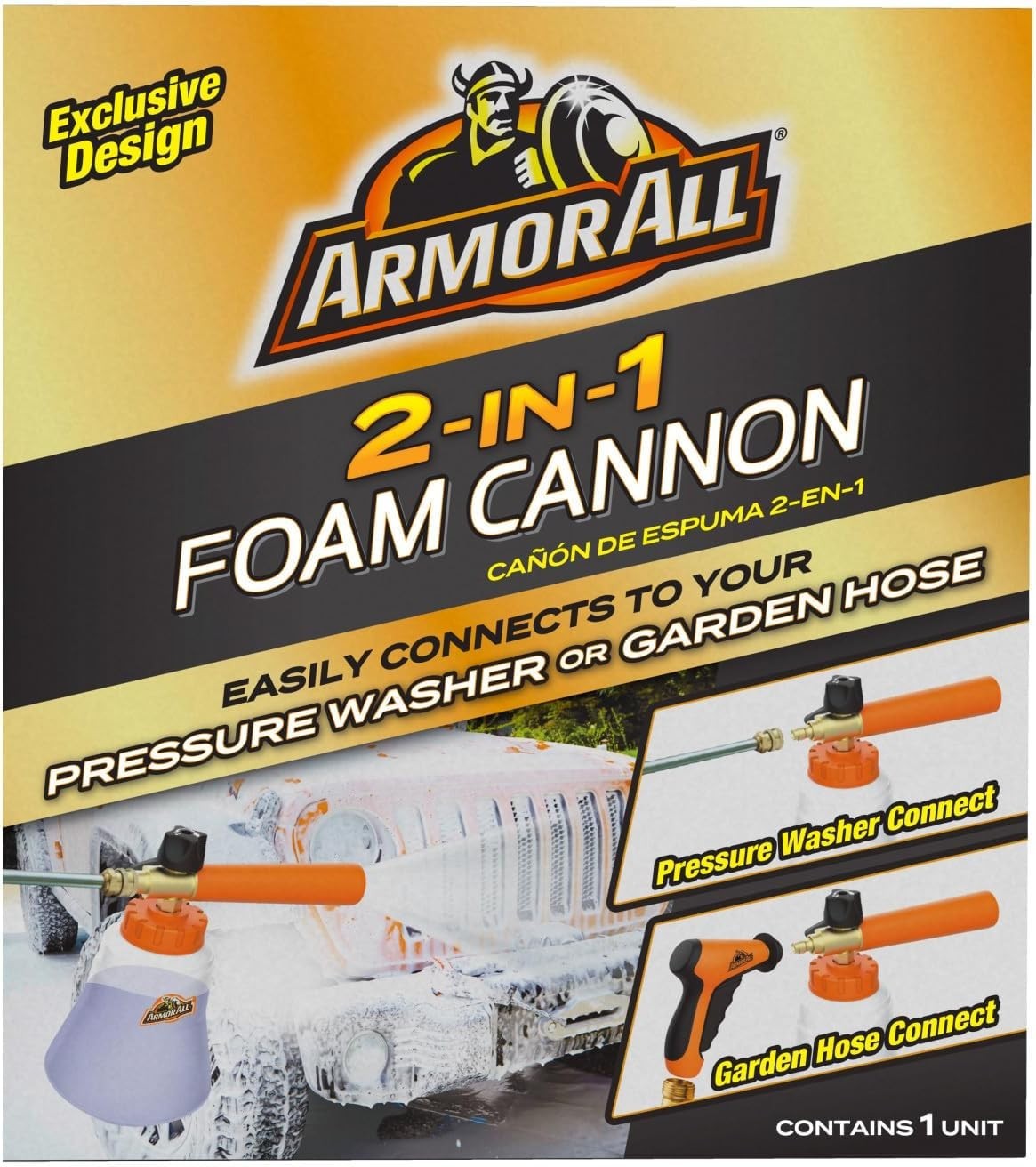 Efficient 2-in-1 Foam Cannon for Quick Car Washing – Compatible with All Hoses
