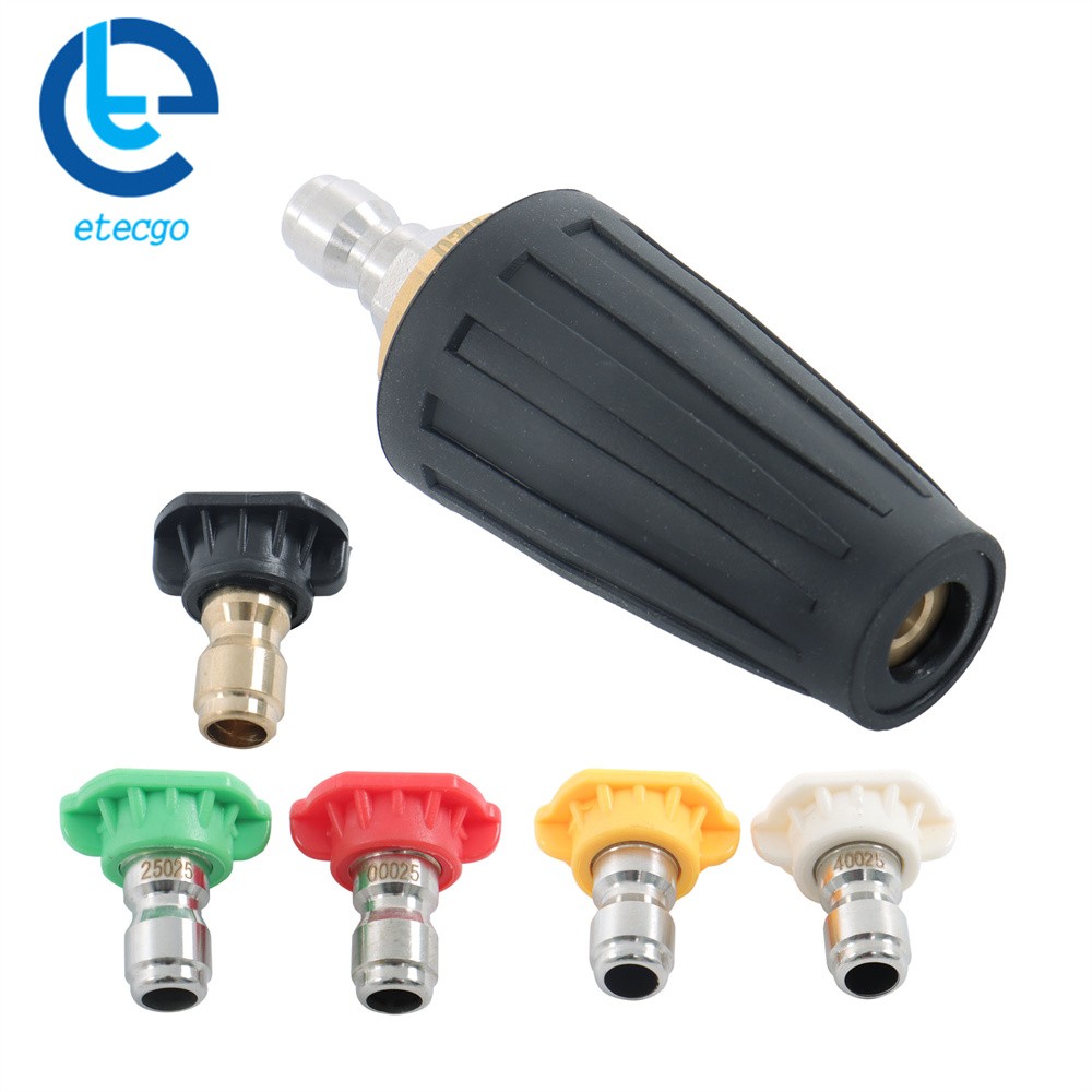 360° Rotating Spray Turbo 3600 PSI Pressure Washer Turbo Nozzle 1/4″ Connector