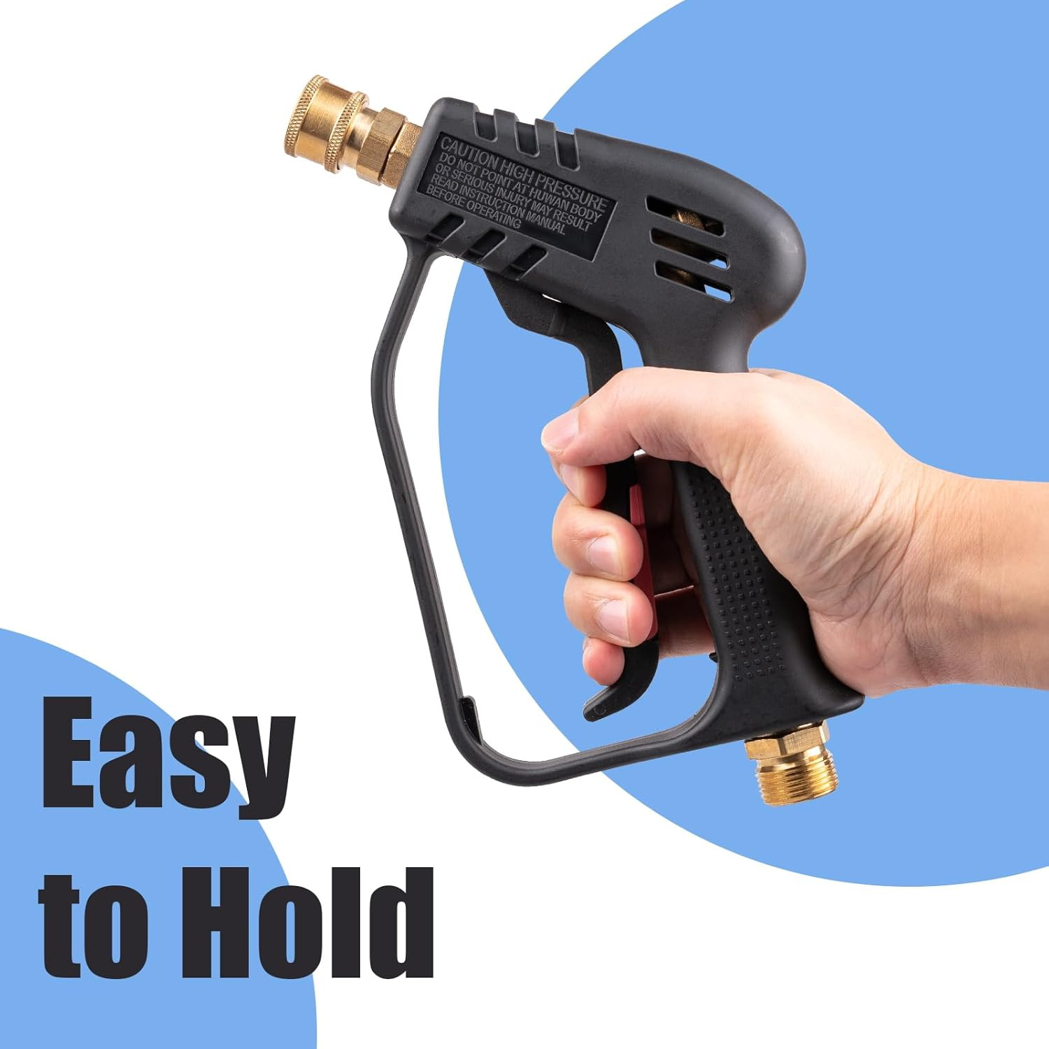 Pressure Washer Gun, Max 4000 PSI with 5 Colorful Nozzles, 1/4″ Quick Connect No