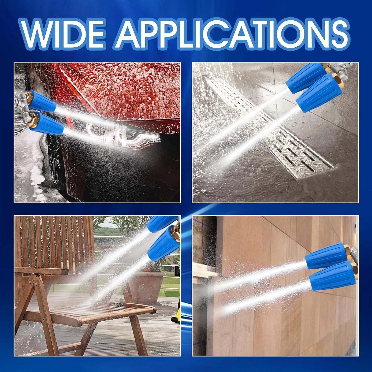4000 PSI Dual Turbo Nozzle Pressure Washer 4-6 GPM 1/4″ Quick Connect Spray Tip