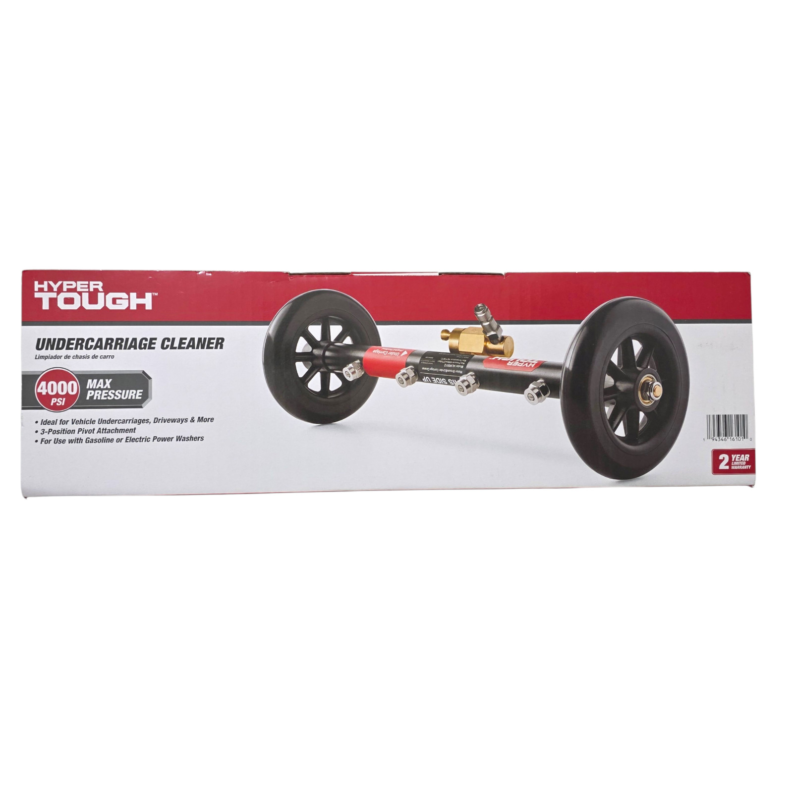 Hyper Tough Water Broom Under Carriage Cleaner 1/4″ Quick Connect 16″ Extension
