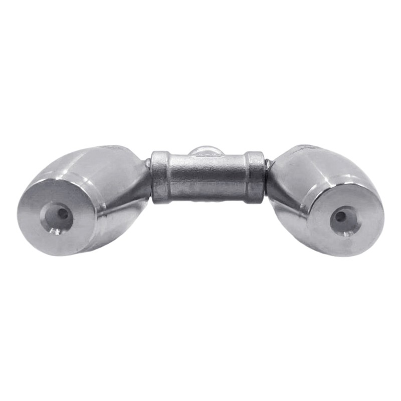 Stainless Steel Double Nozzle With 360 Degree Rotation Water Pressure Nozzle Tip