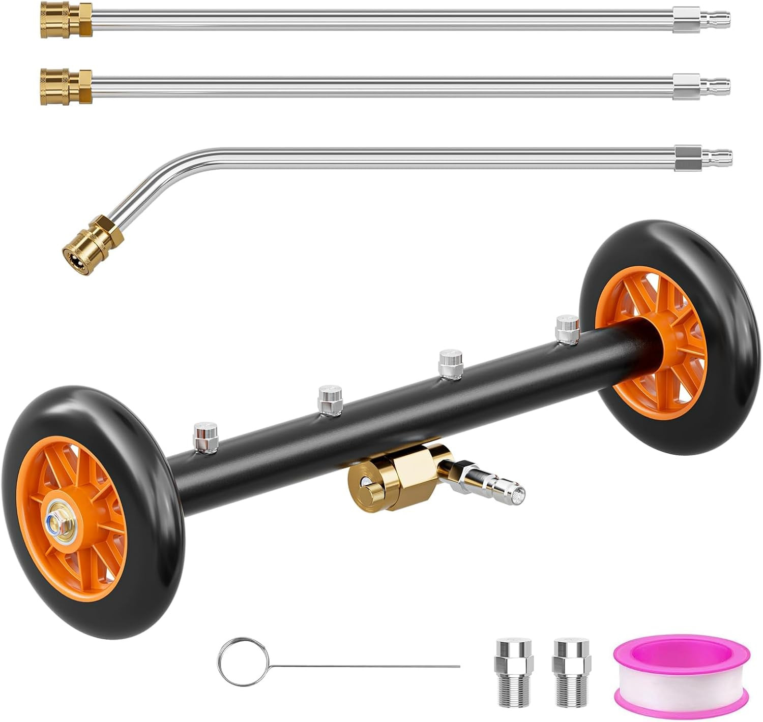16 Inch Undercarriage Pressure Washer Attachment for Cold & Hot Water Max 212℉,