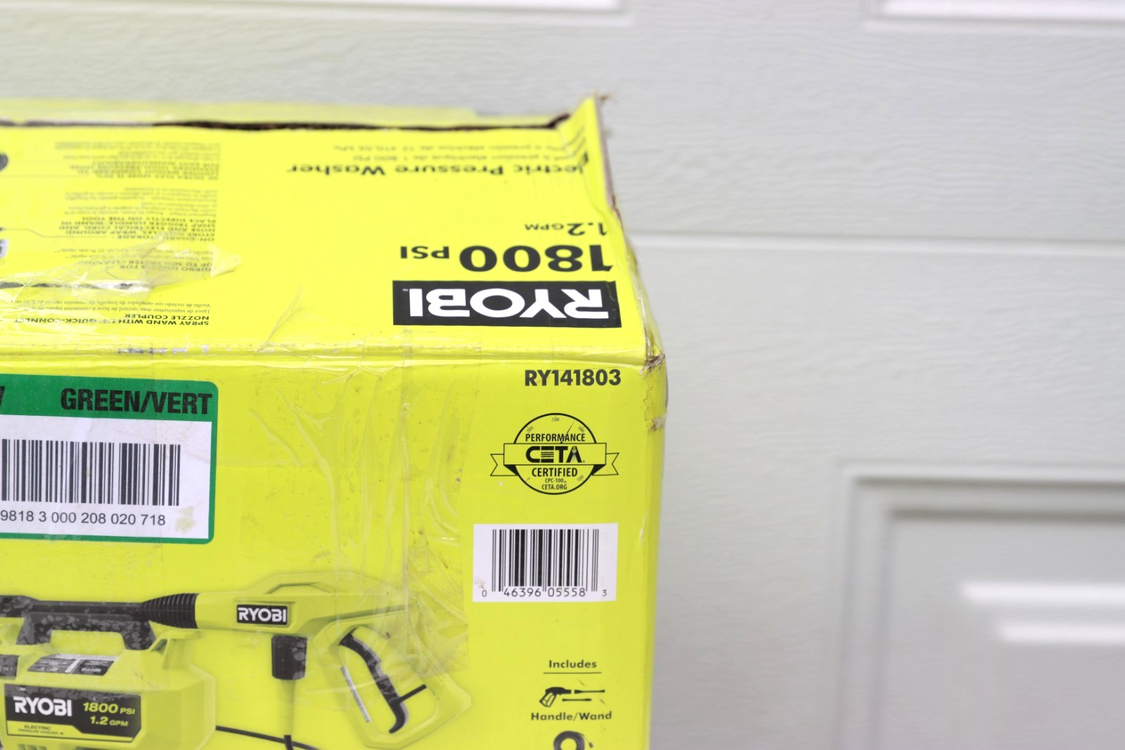 RYOBI 1800 PSI 1.2 GPM Cold Water Corded Electric Pressure Washer, Read Desc.