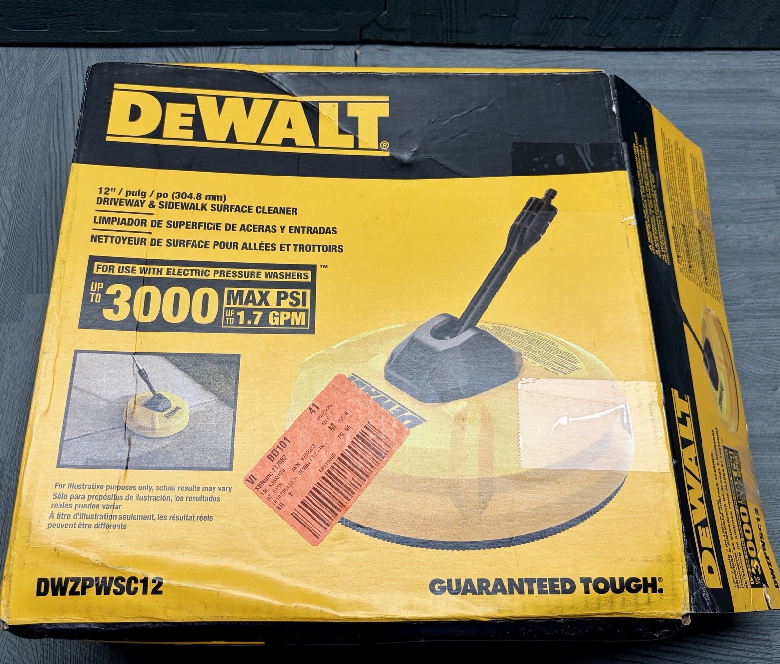 DEWALT Surface Cleaner USED Up To 3000 PSI Driveway & Sidewalk Surface Cleaner