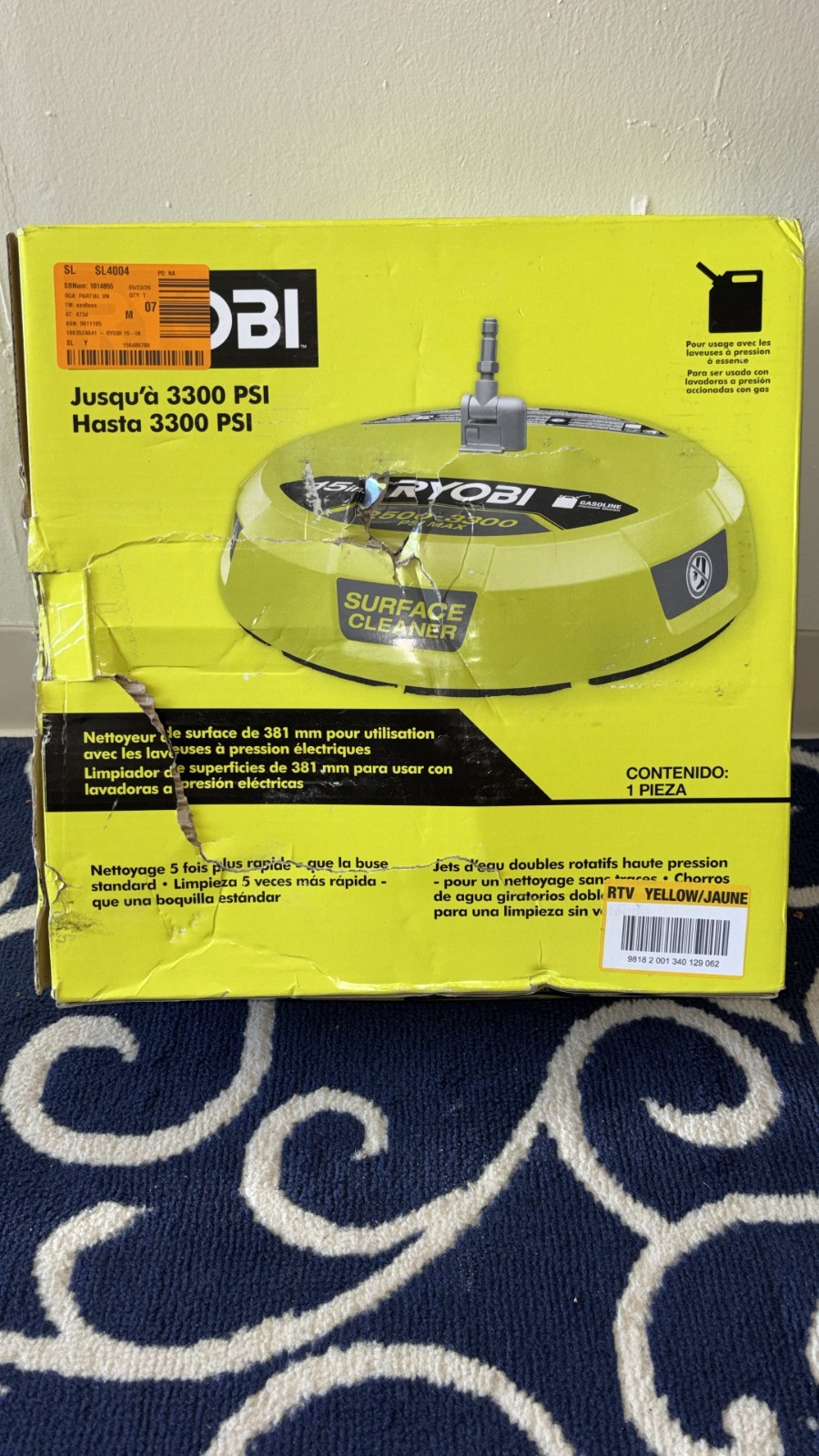 Ryobi RY31SC01 15 inch 3300PSI Surface Cleaner