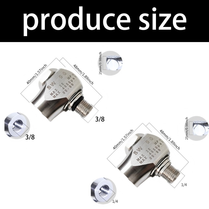 Long Lasting G3/8 And G1/4 Threaded Swivel Adapter For Pressure Washer Systems