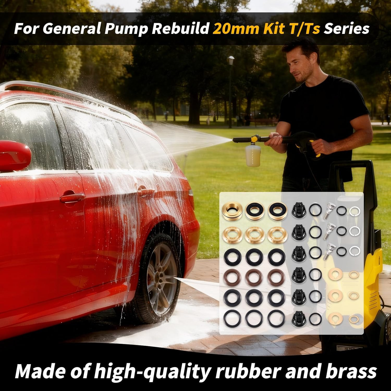 Rebuild 20Mm Kit Pressure Washer Pump Rebuild Kit Compatible with General Pump T