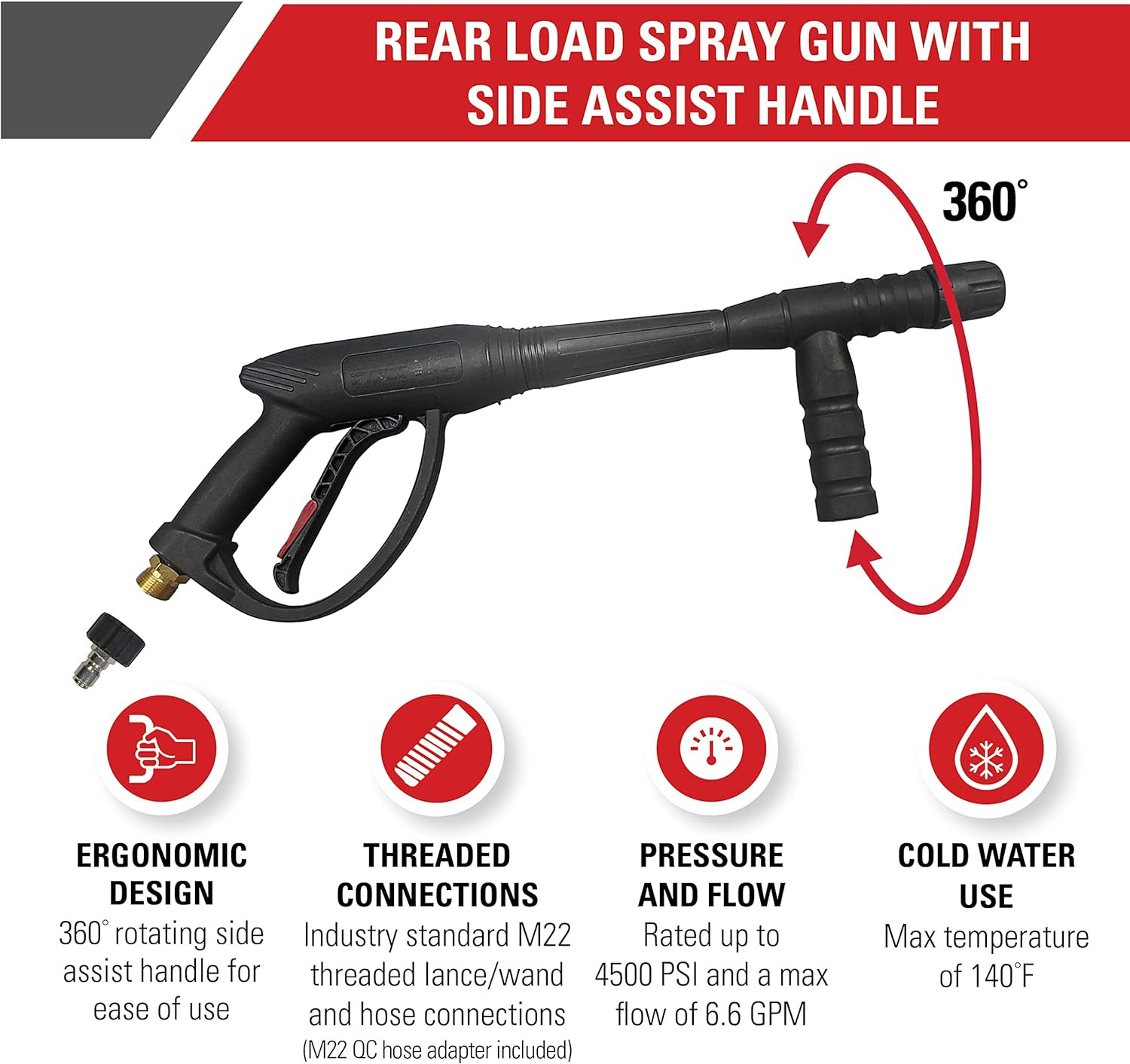 Simpson Cleaning Universal Pressure Washer Gun with Side Assist Handle for Cold