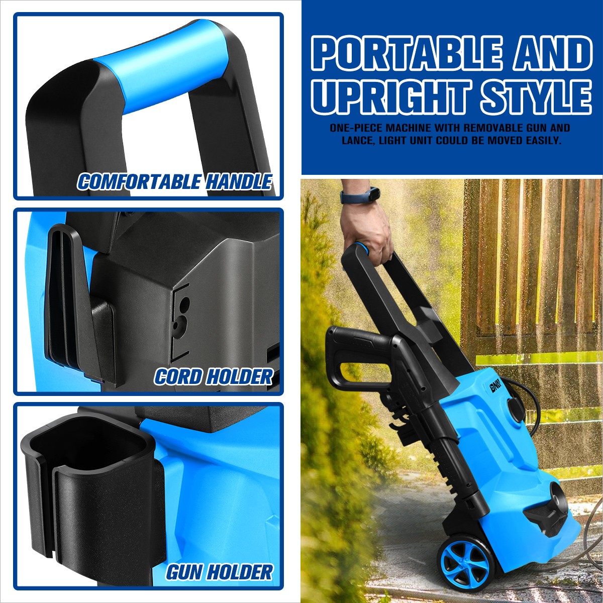 1813 PSI 1.45 GPM High-Pressure Electric Power Cleaner Car Washer Machine Blue