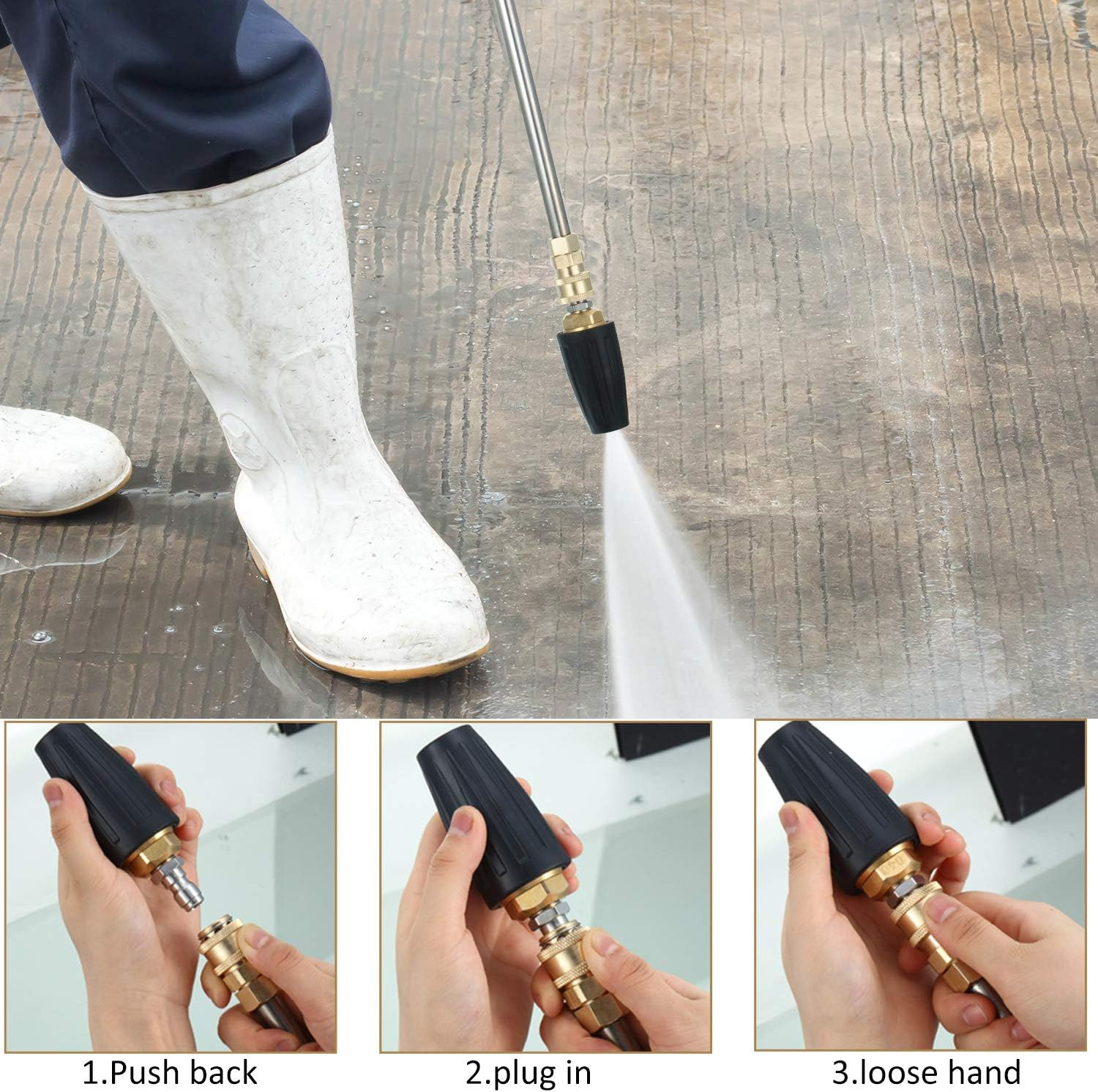 4000 Psi Pressure Washer Rotating Turbo Nozzle 4.0 Gpm Quick Connector Turbo Noz