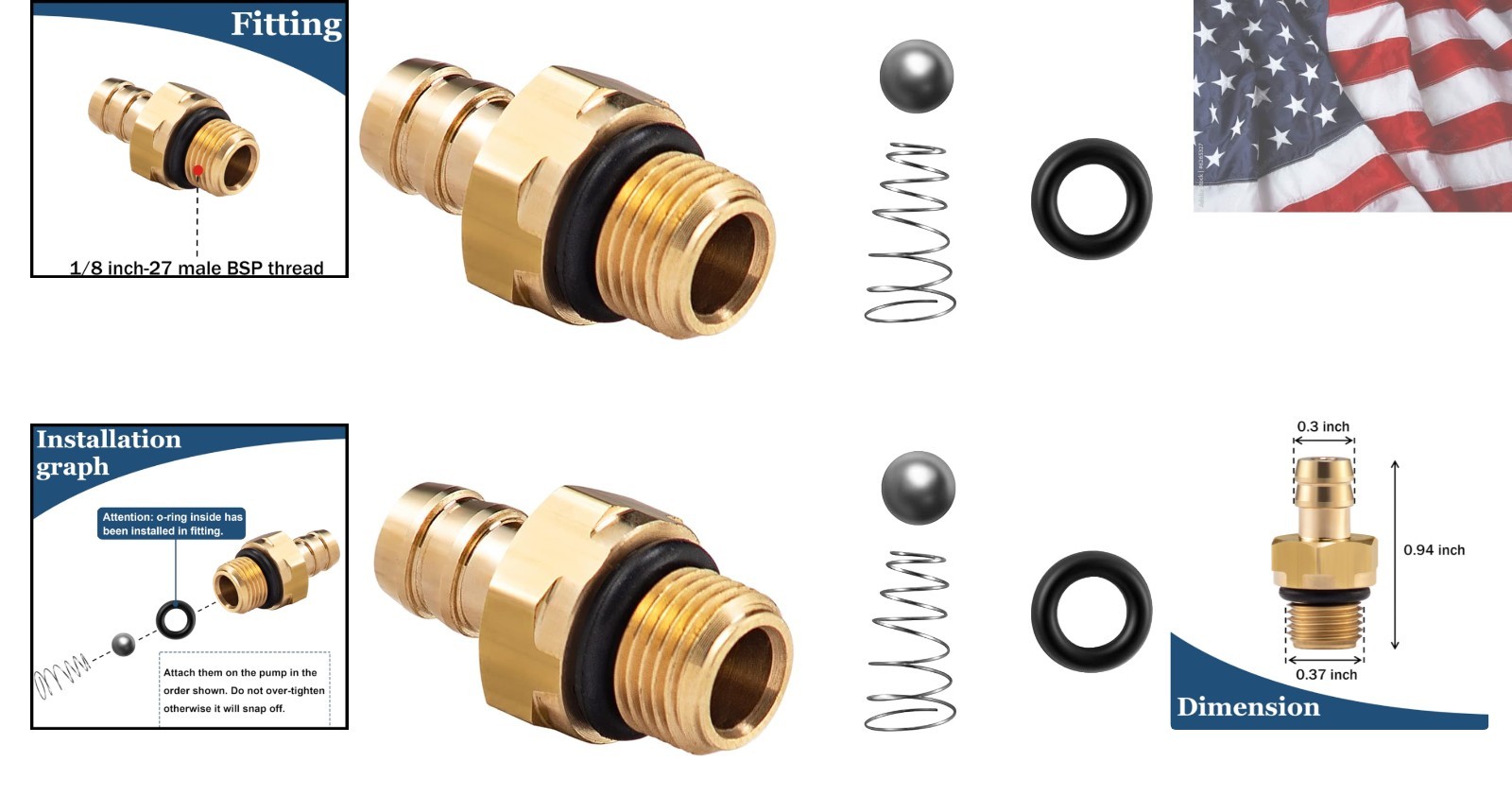 Chemical Injector Kit, Soap Injector for Pressure Washer, 1/8 Inch 27 Male BS…