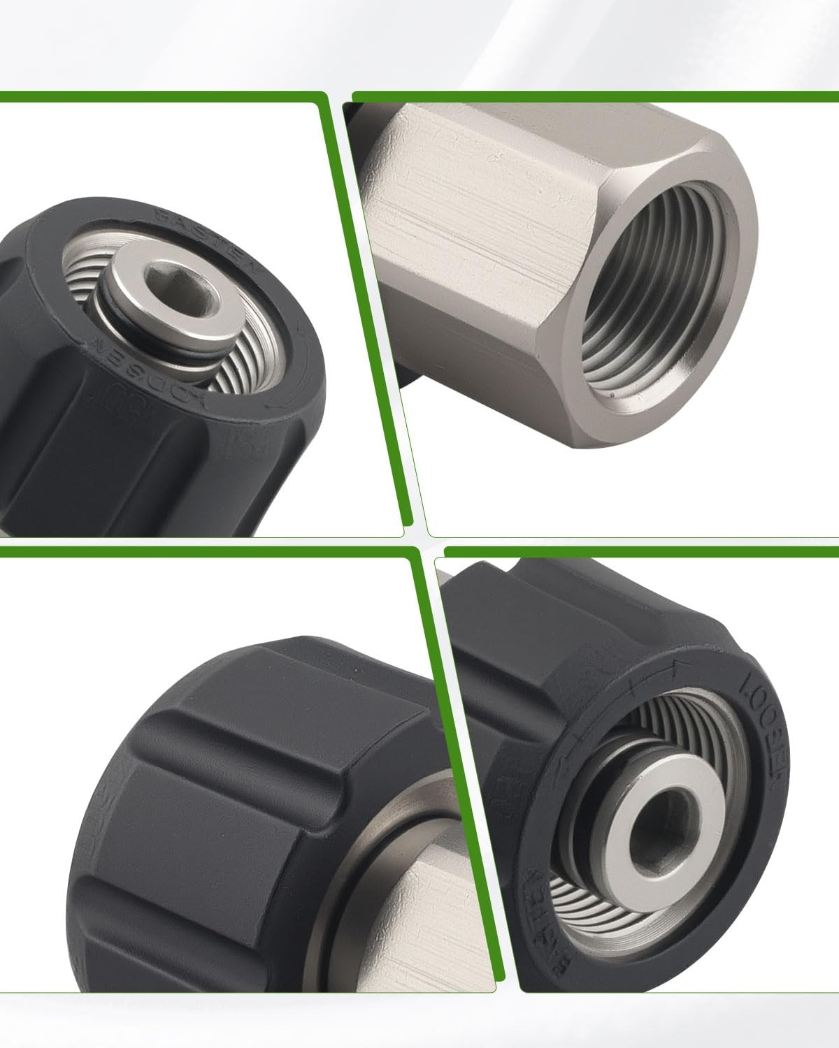 2PCS Pressure Washer Quick Connect Adapter M22 14mm Female to 3/8 Inch Adapter