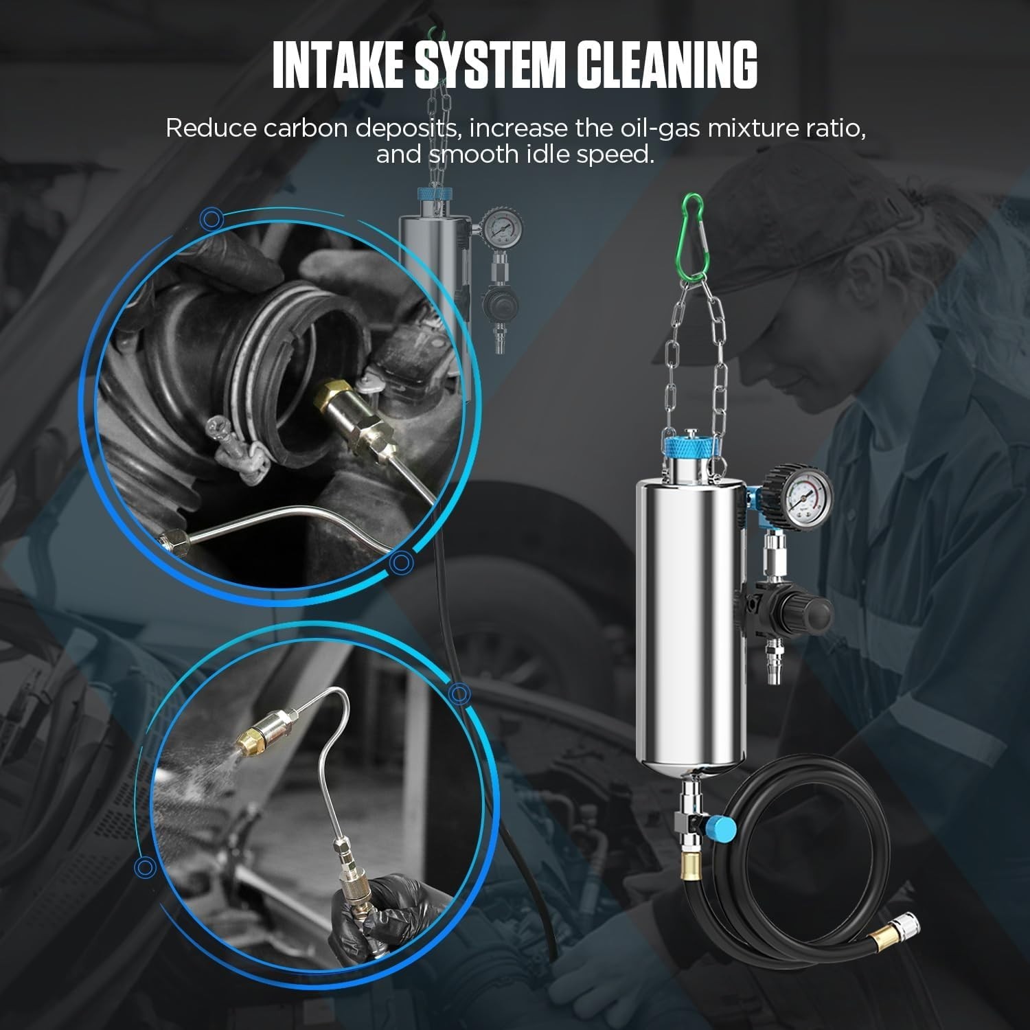 Fuel Injector Cleaner Tool Kit 1000ML 150PSI Disassembly-Free Fuel Injection Sys