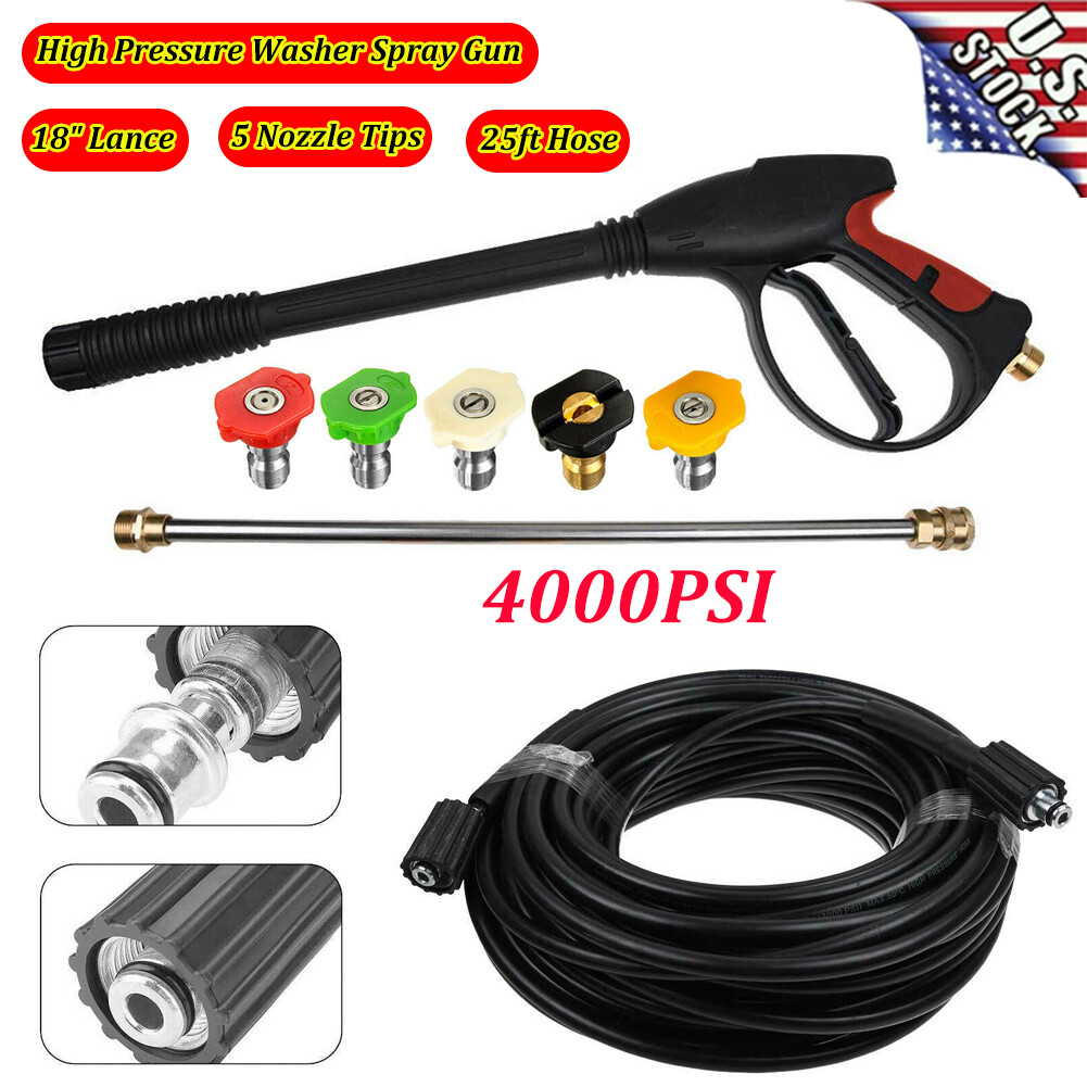4000PSI High Pressure Washer Spray Gun Car Power Wand / Lance Nozzle / Hose Kit