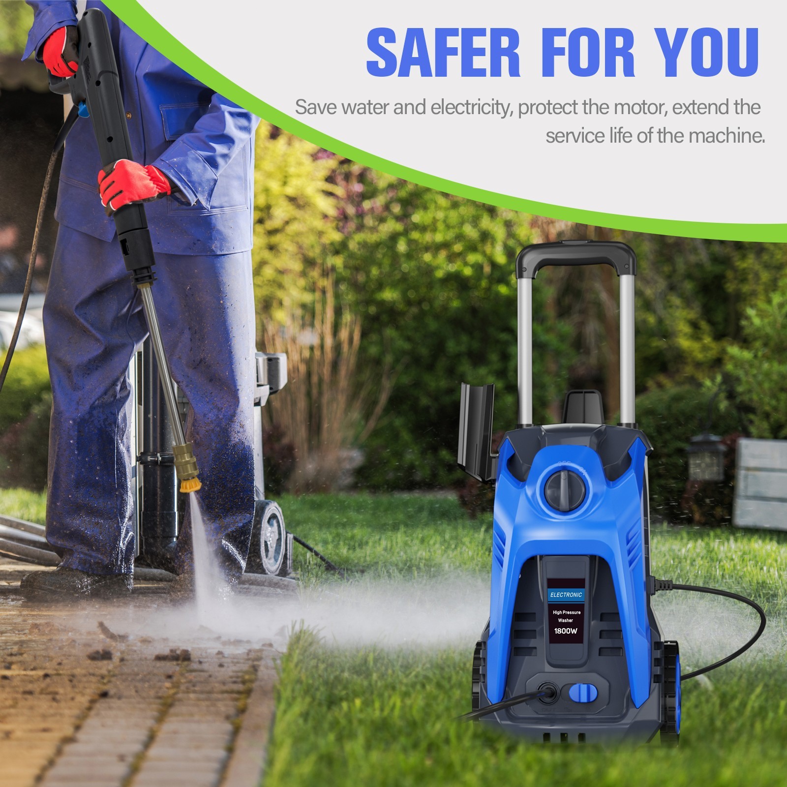 4200PSI 2.0GPM Electric Pressure Washer High Power Jet Car Garden Patio Cleaner