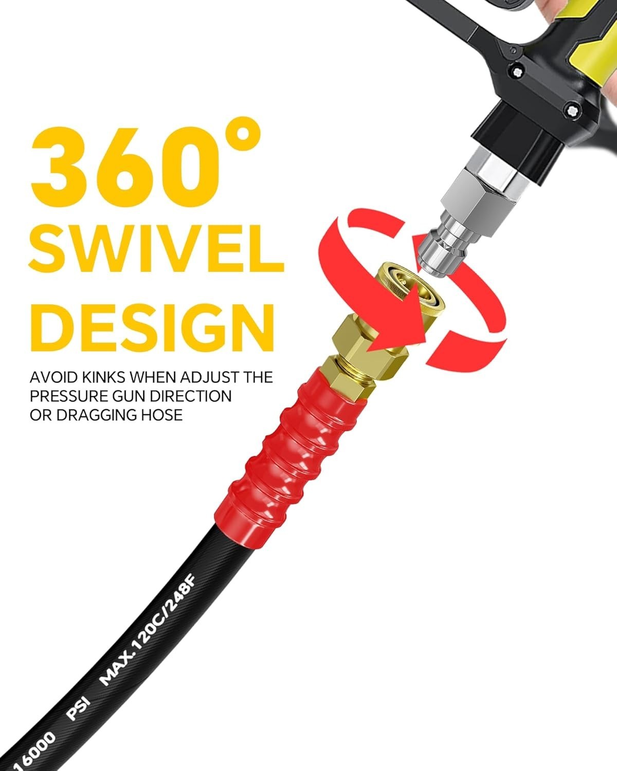 Industrial Grade 3/8′ Pressure Washer Hose 25ft – High Performance & Flexibility