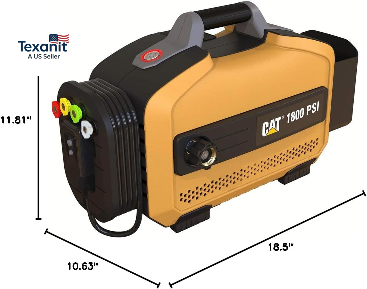 CAT Electric Pressure Washer – 1800 PSI 2.0 GPM with High Pressure Hose, Quick R