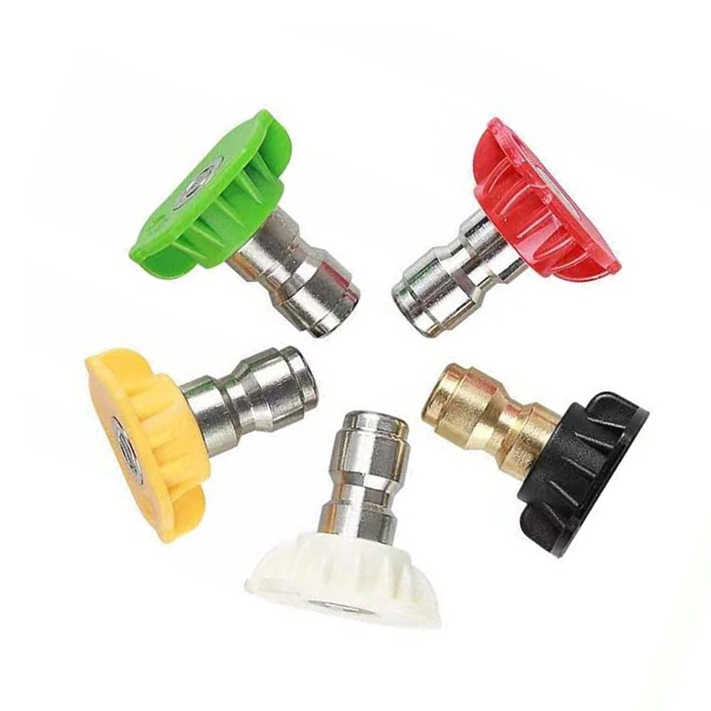 Pressure Washer Nozzle Set 0 15 25 40 60 Degree Tips For Clearing Pipe Blockages
