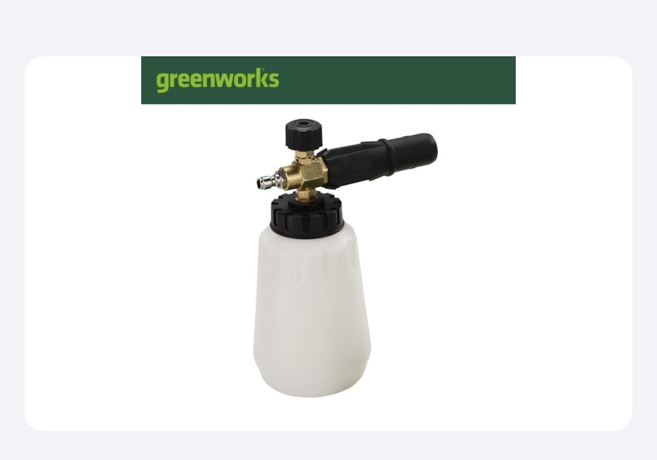 Greenworks Premium up to 3700 PSI 1/4″ Foam Cannon – Quick connect system