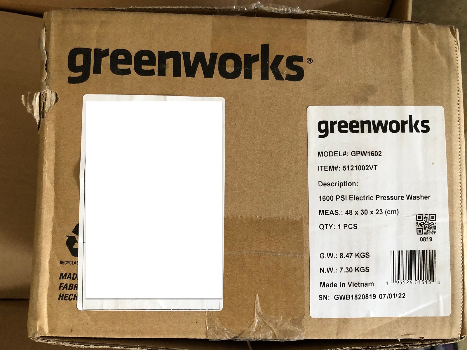 Greenworkstools 1600 PSI 1.2 GPM Electric Pressure Washer