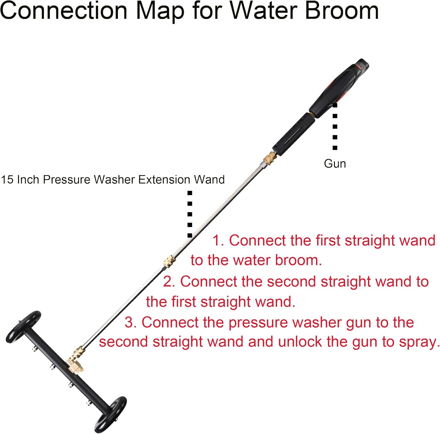Dual-Function Undercarriage Cleaner, 16 Inch, 3 Pieces Extension Wand, 4000 PSI