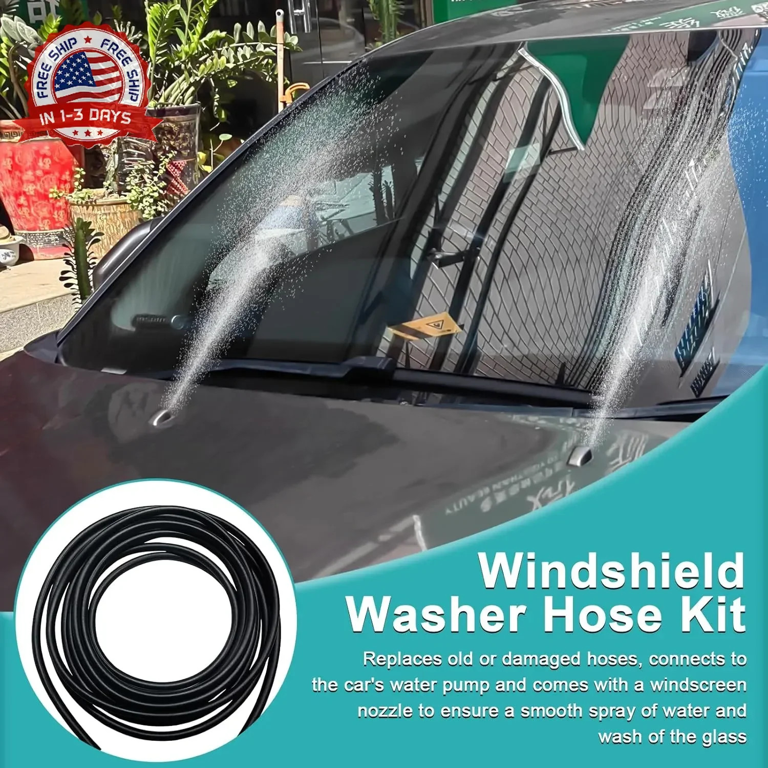 Car Windshield Washer Hose 17 Pcs Windshield Washer Hose Kit 5M Washer Fluid Hos