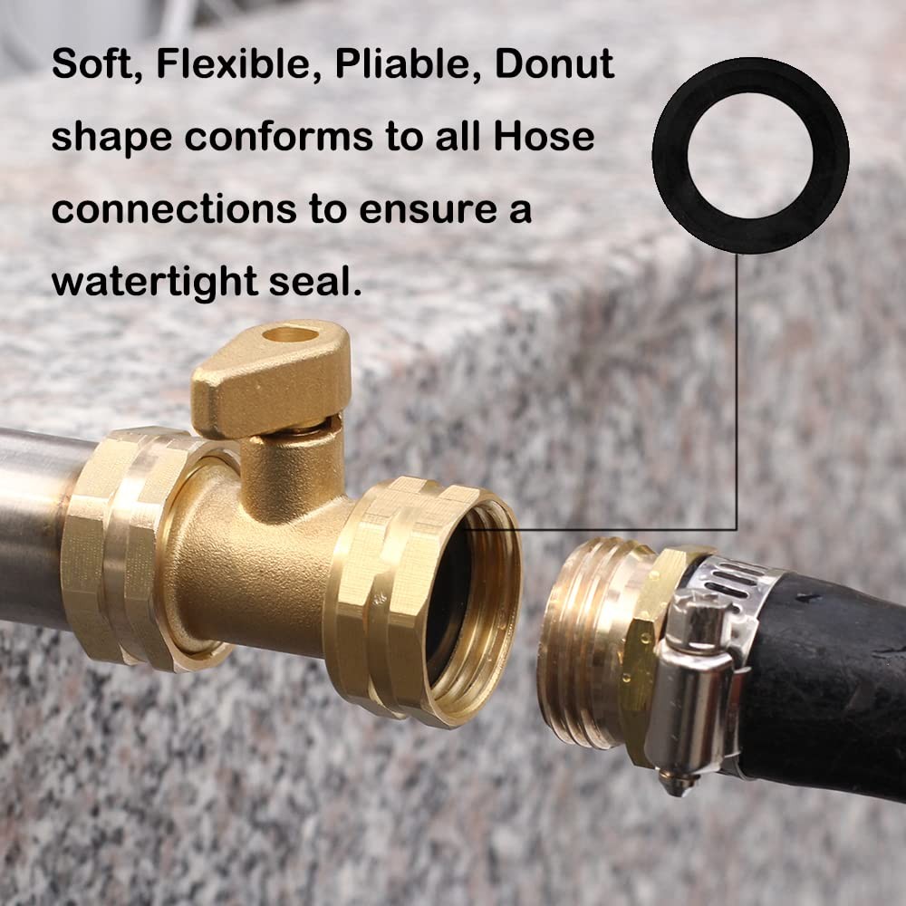 Black Leak Preventing Silicone Washer Gasket for Standard 3/4″ Garden Hose