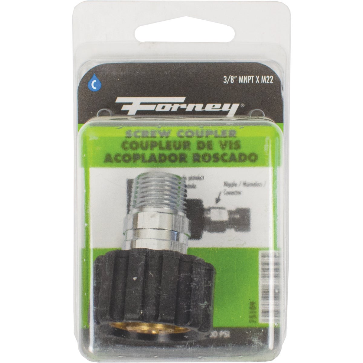 Forney M22F x 3/8 In. Male Screw Pressure Washer Coupling 75109 Forney 75109