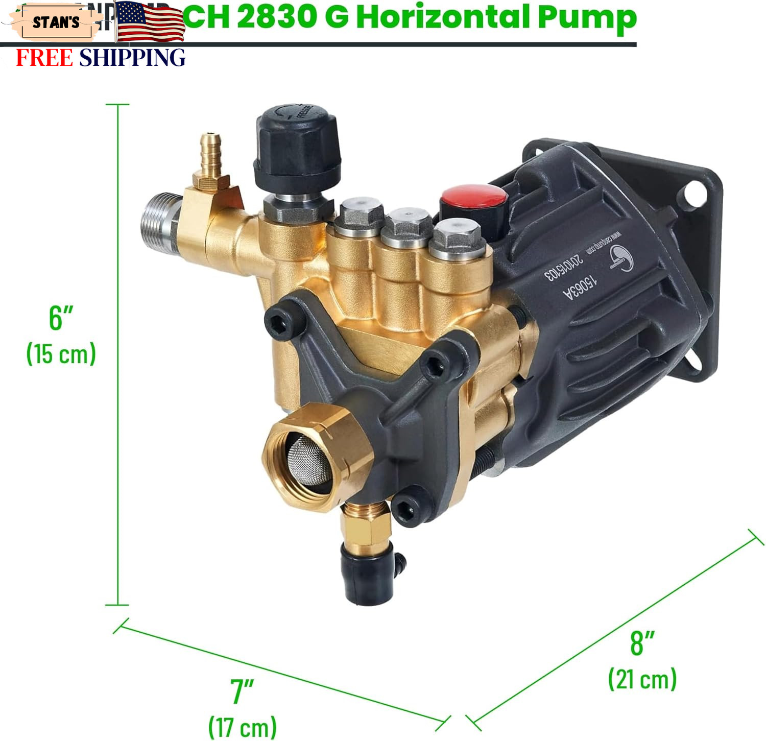 Canpump CH 2830 G: 2800 psi @ 3 US gpm Pressure Washer Replacement Pump 3/4 NEW