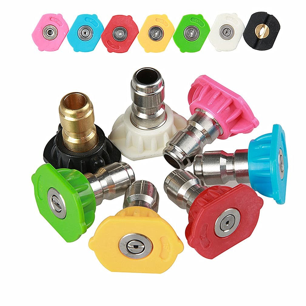 7 Pieces Pressure Washer Spray Nozzles Tips Set 1/4Inch Quick Connect – 2.5 G…