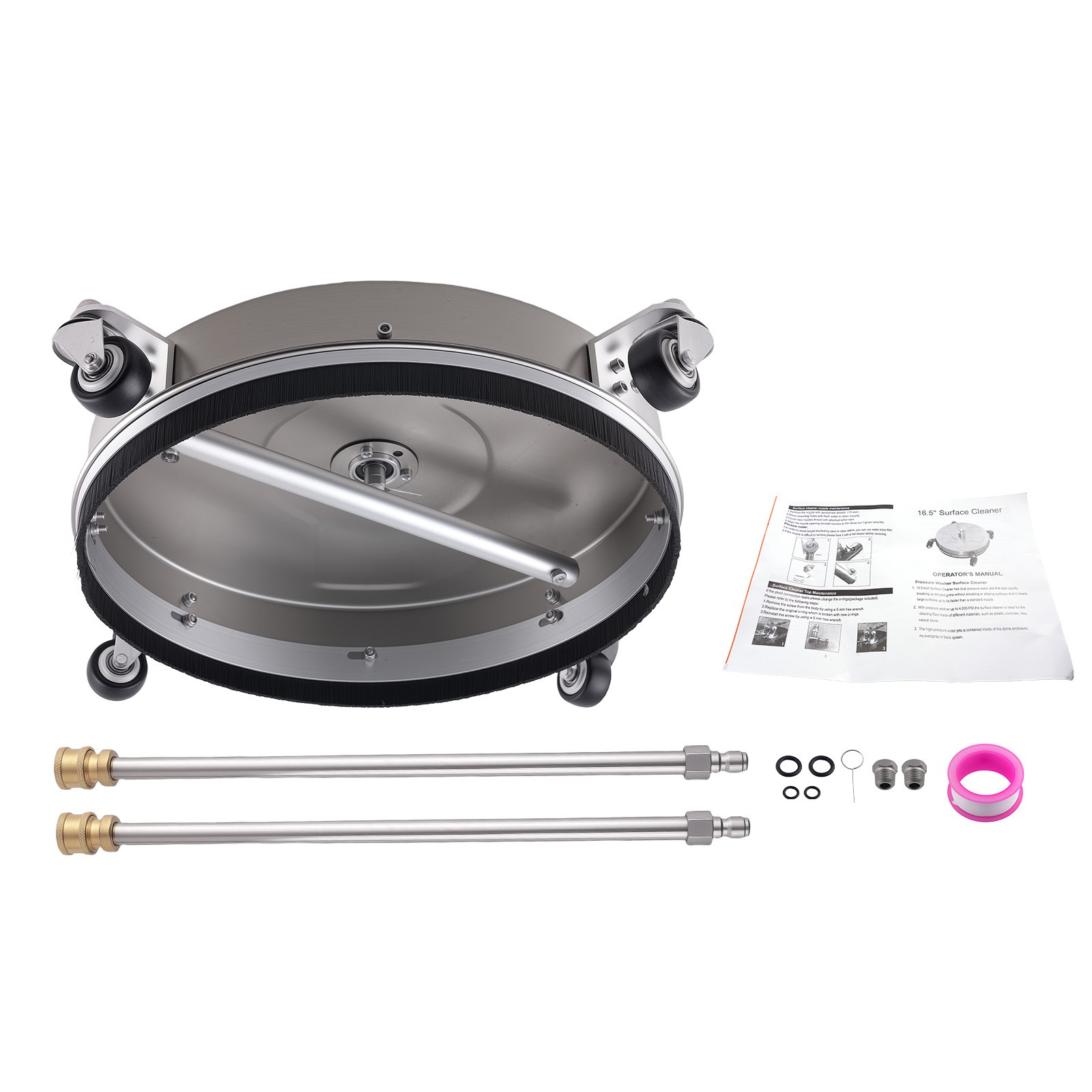 16.5 inch Pressure Washer Surface Cleaner Kit 4200 PSI w/ Extension Rod 4 Wheel