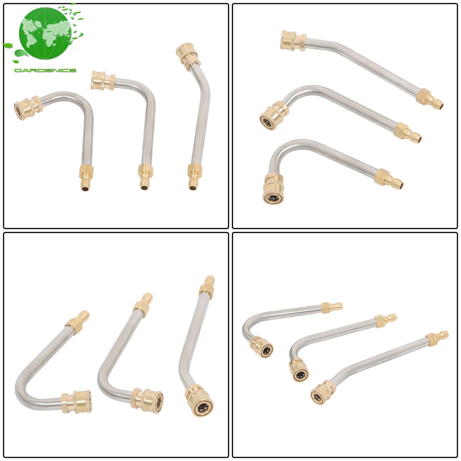 9 Pcs 1/4 In 4000 Psi High Pressure Washer Extension Wand 97 Feet Water Gun