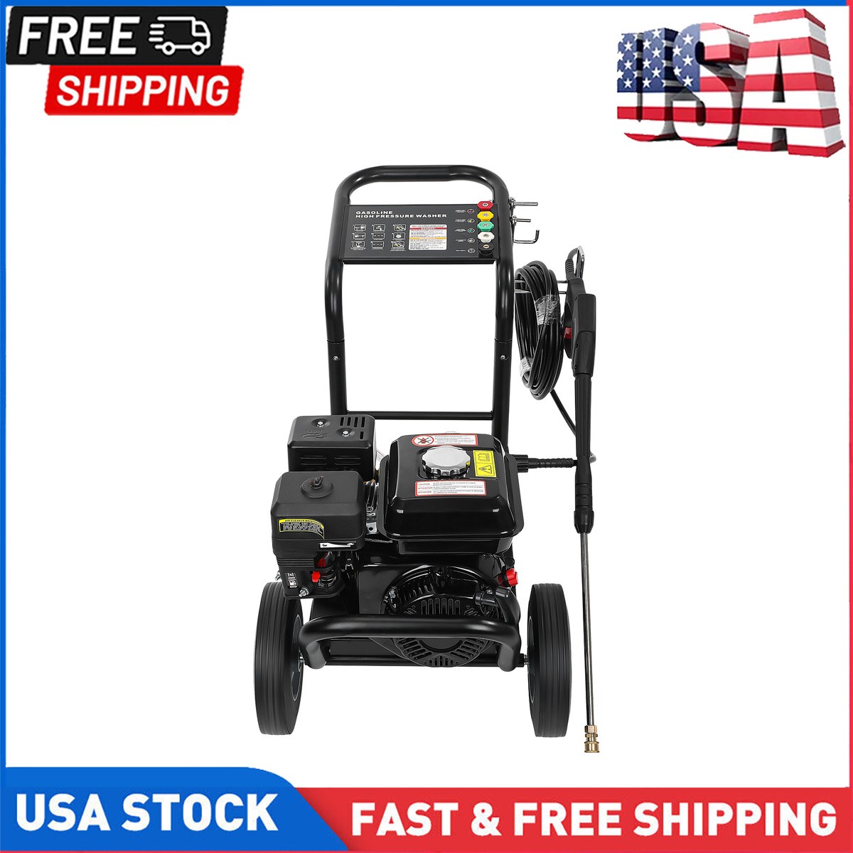 Gas Pressure Washer for Cars Fences Onboard Soap Tank Cold Water 2.6GPM 240 BAR