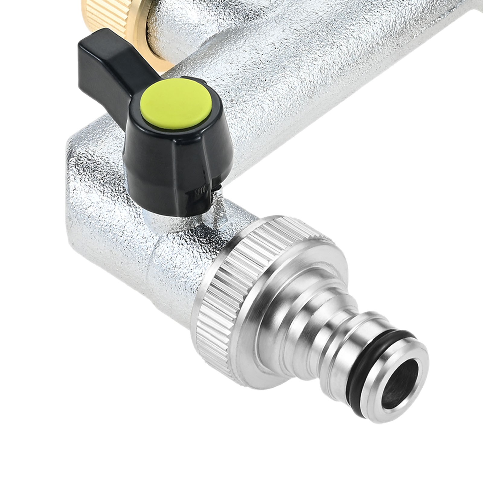 2-Way Tap Water Connection Distributor Kit Brass Parts 3/4″ with Shut-off Valve