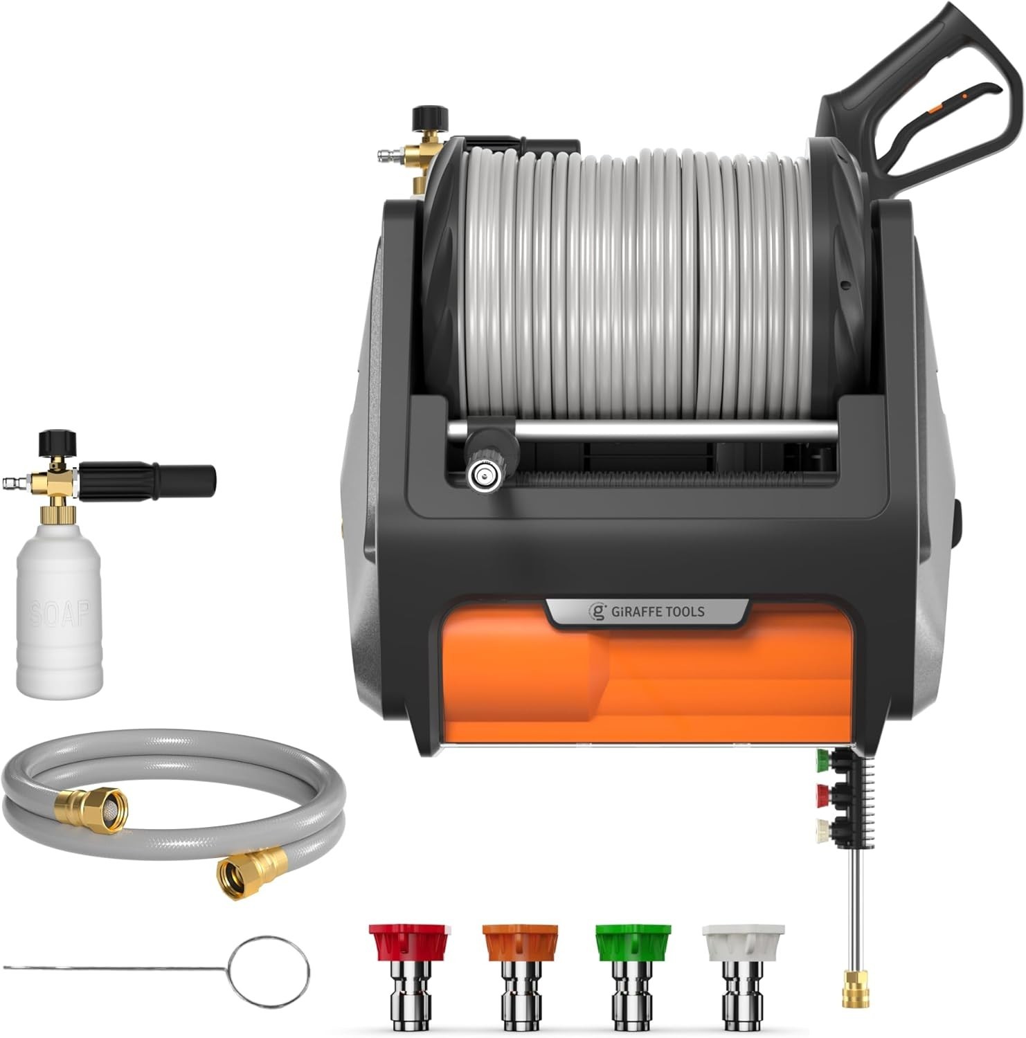 Giraffe Tools Max 3700PSI Electric Power Pressure Washer 100FT Retractable Hose