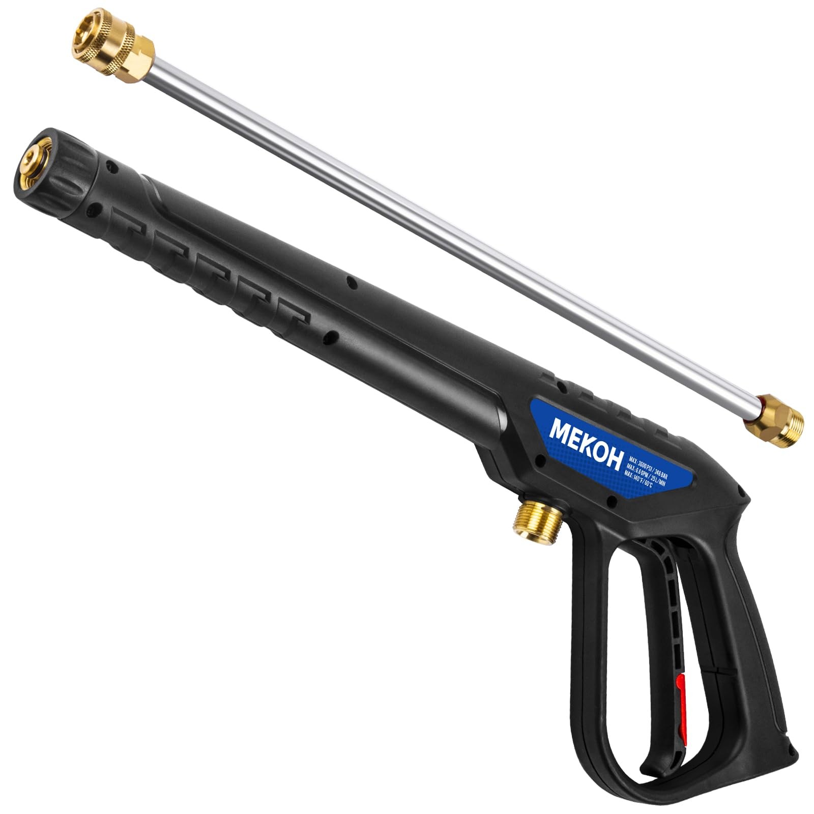 MEKOH Universal Pressure Washer Gun with Stainless Extension, Replacement Pow…