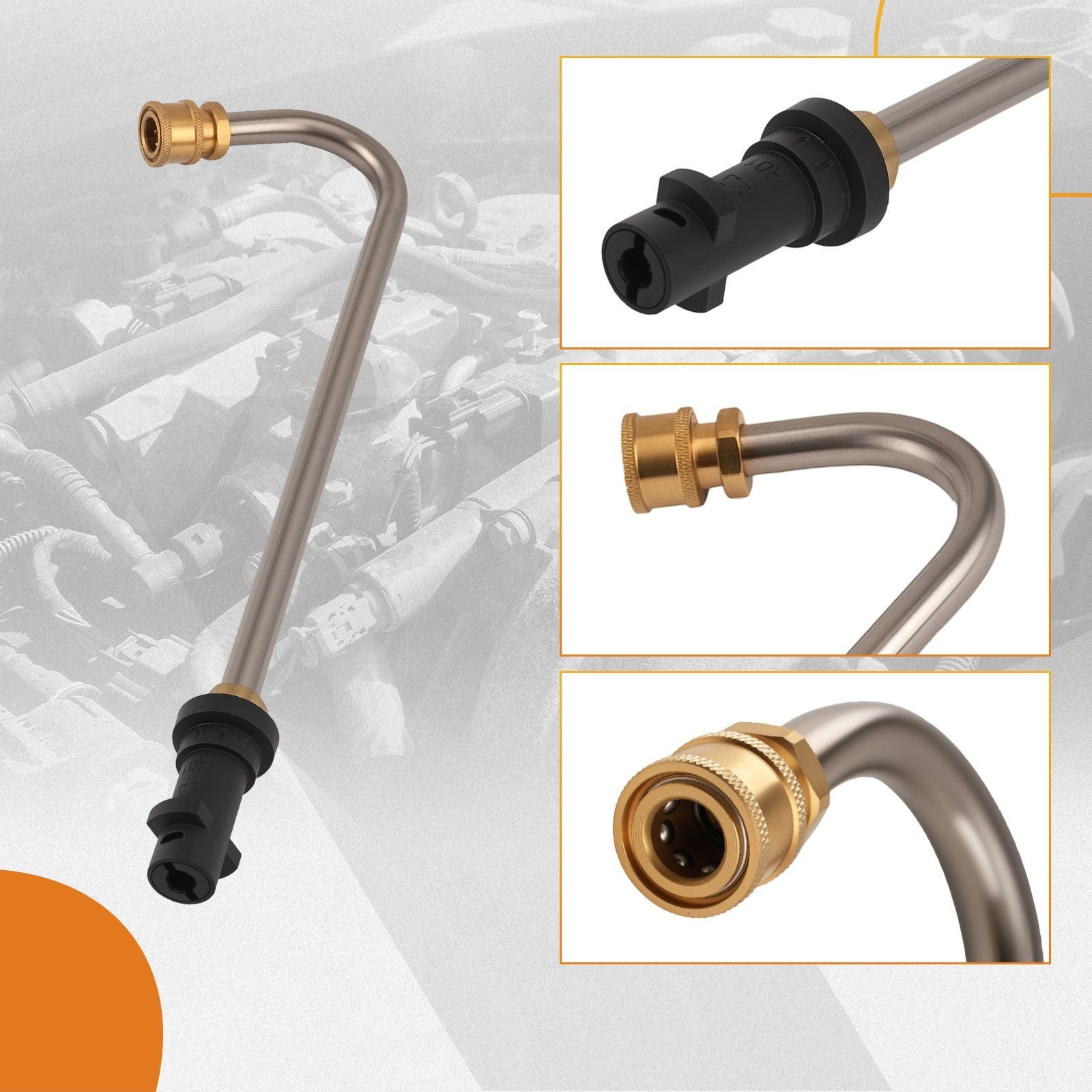 Professional Grade Pressure Washer Gutter Cleaner Rod with 5 Spray Tips K2-K7
