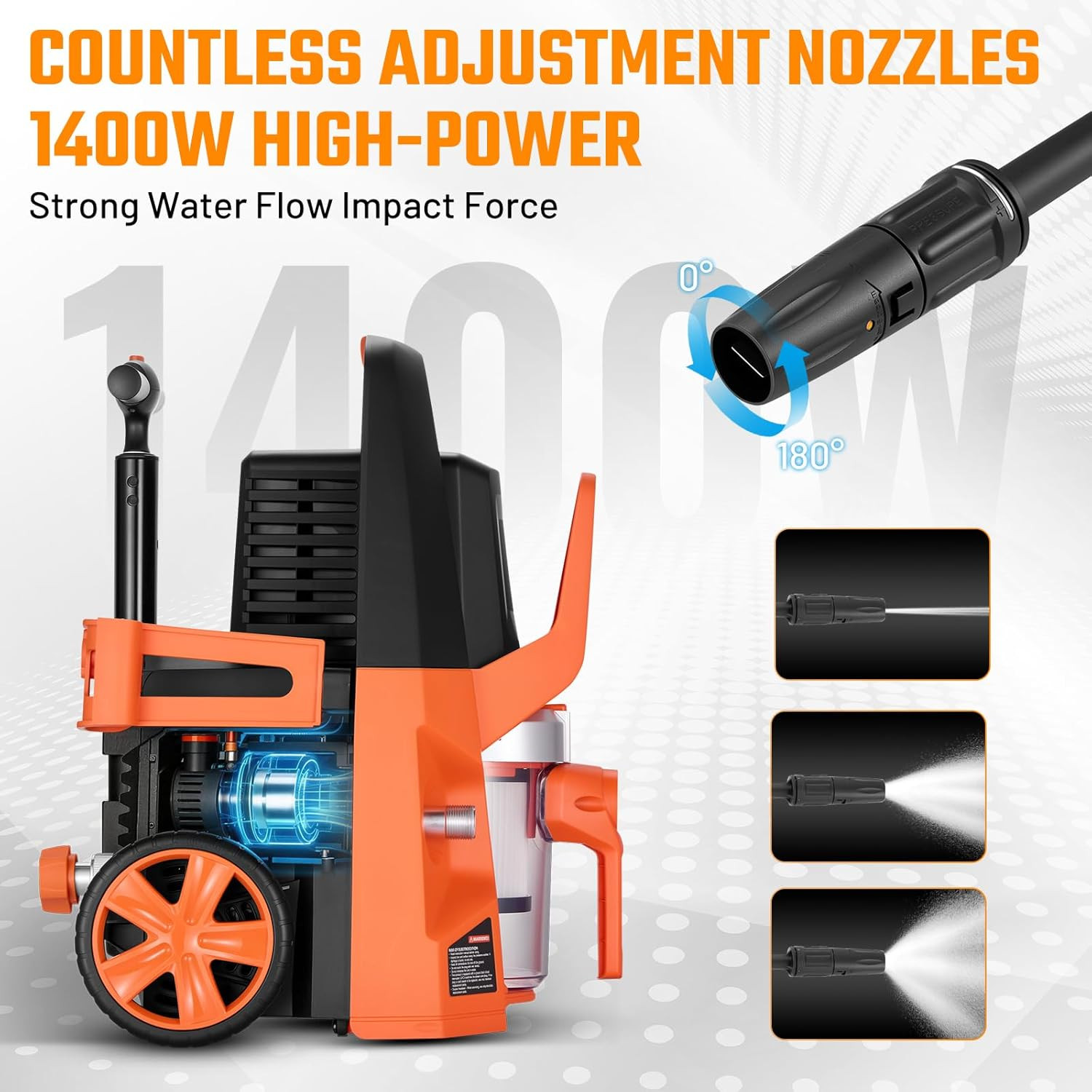 4-In-1 Pressure Washer and Wet/Dry Vacuum, 2800 PSI Max 1.7 GPM Electric Power W