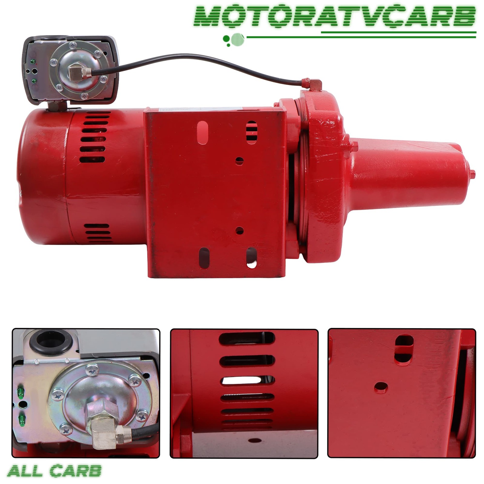 ALL-CARB 1HP 23GPM Dual Voltage 115/230 Volt Cast Iron Shallow Pump Red 602208